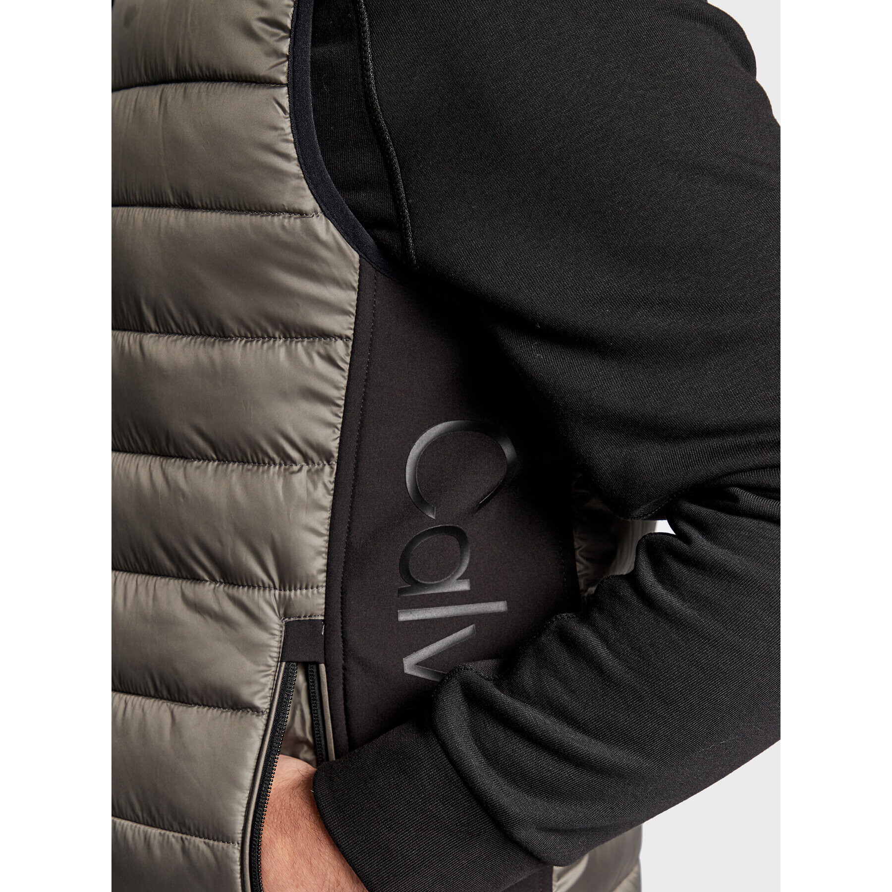 Calvin Klein Елек Side Logo K10K108292 Сив Regular Fit - Pepit.bg