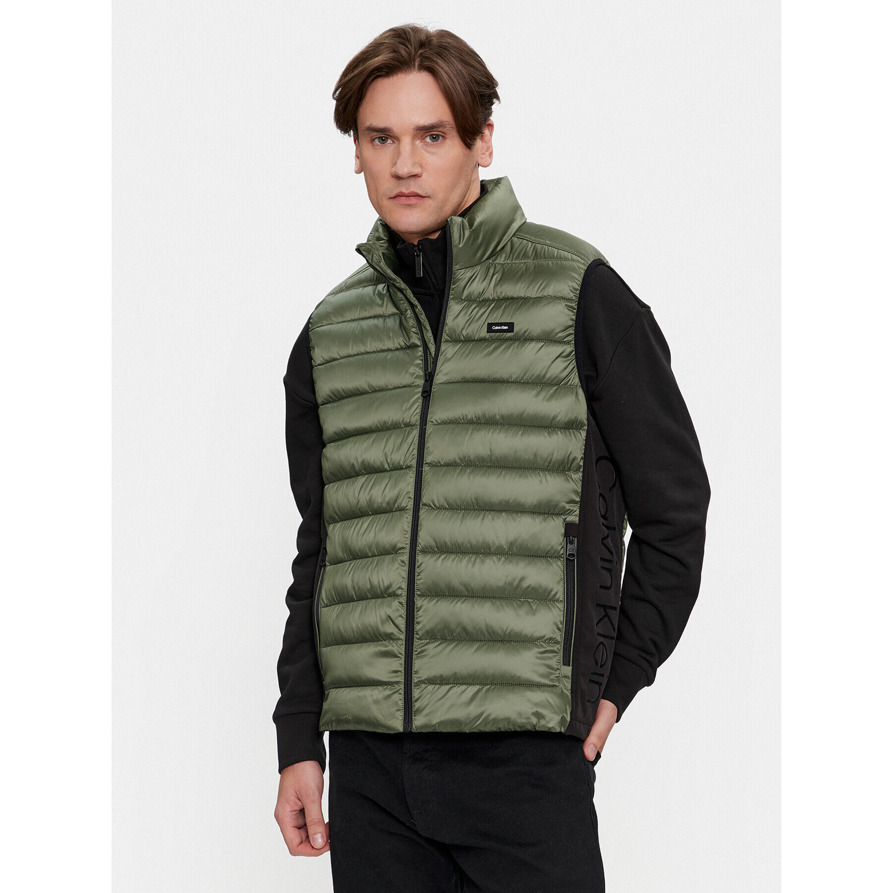 Calvin Klein Елек Side Logo K10K108292 Зелен Regular Fit - Pepit.bg
