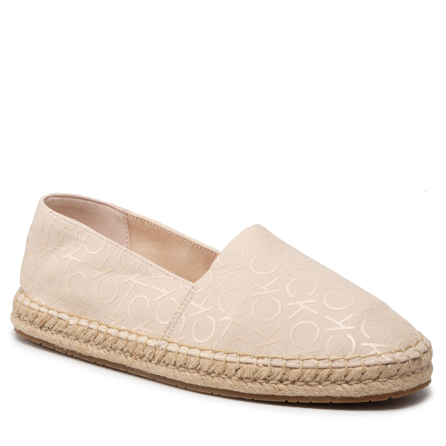 Calvin Klein Еспадрили Espadrille W/hdw - Canvas Mono HW0HW00888 Бежов - Pepit.bg