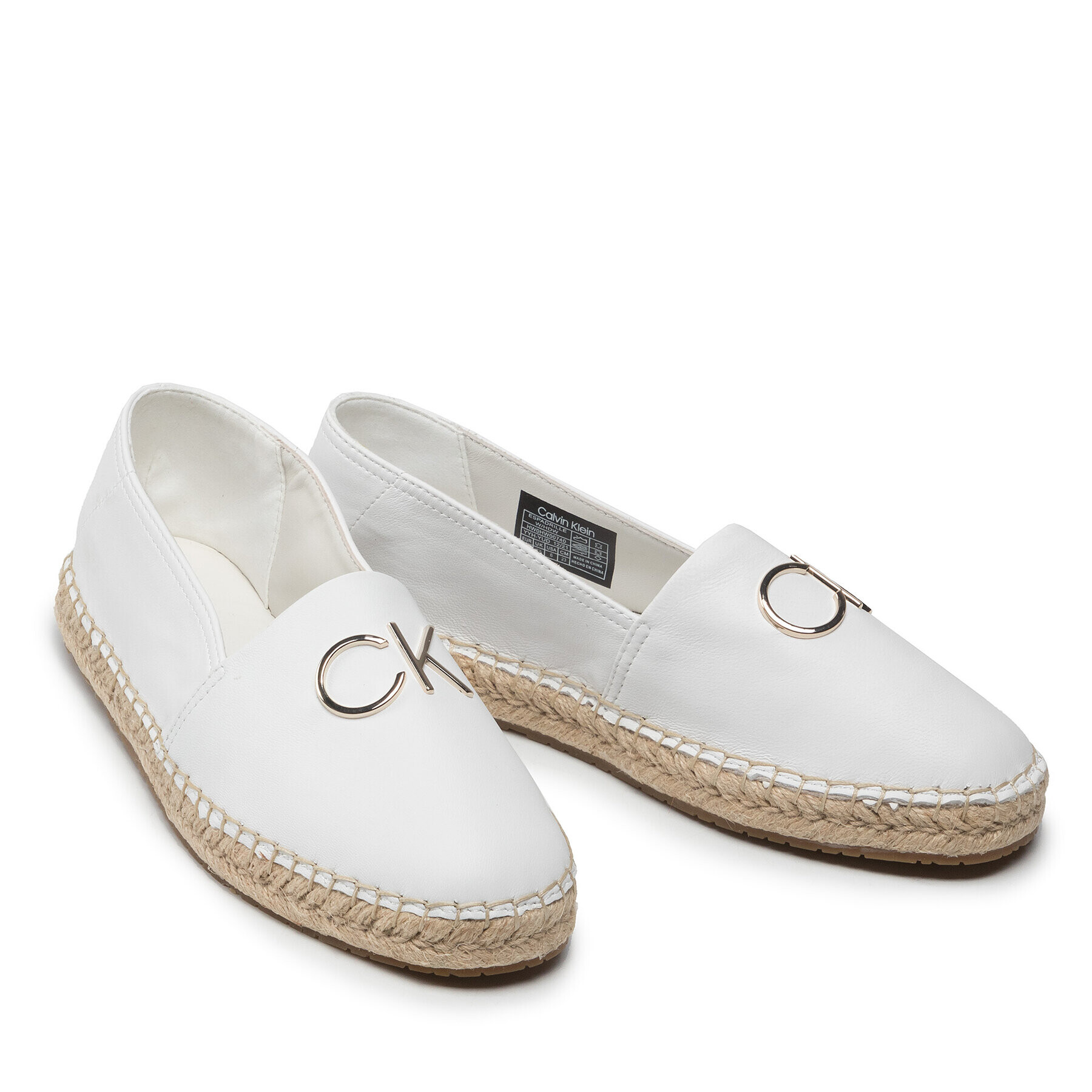 Calvin Klein Еспадрили Espadrille W/Hdw HW0HW00740 Бял - Pepit.bg