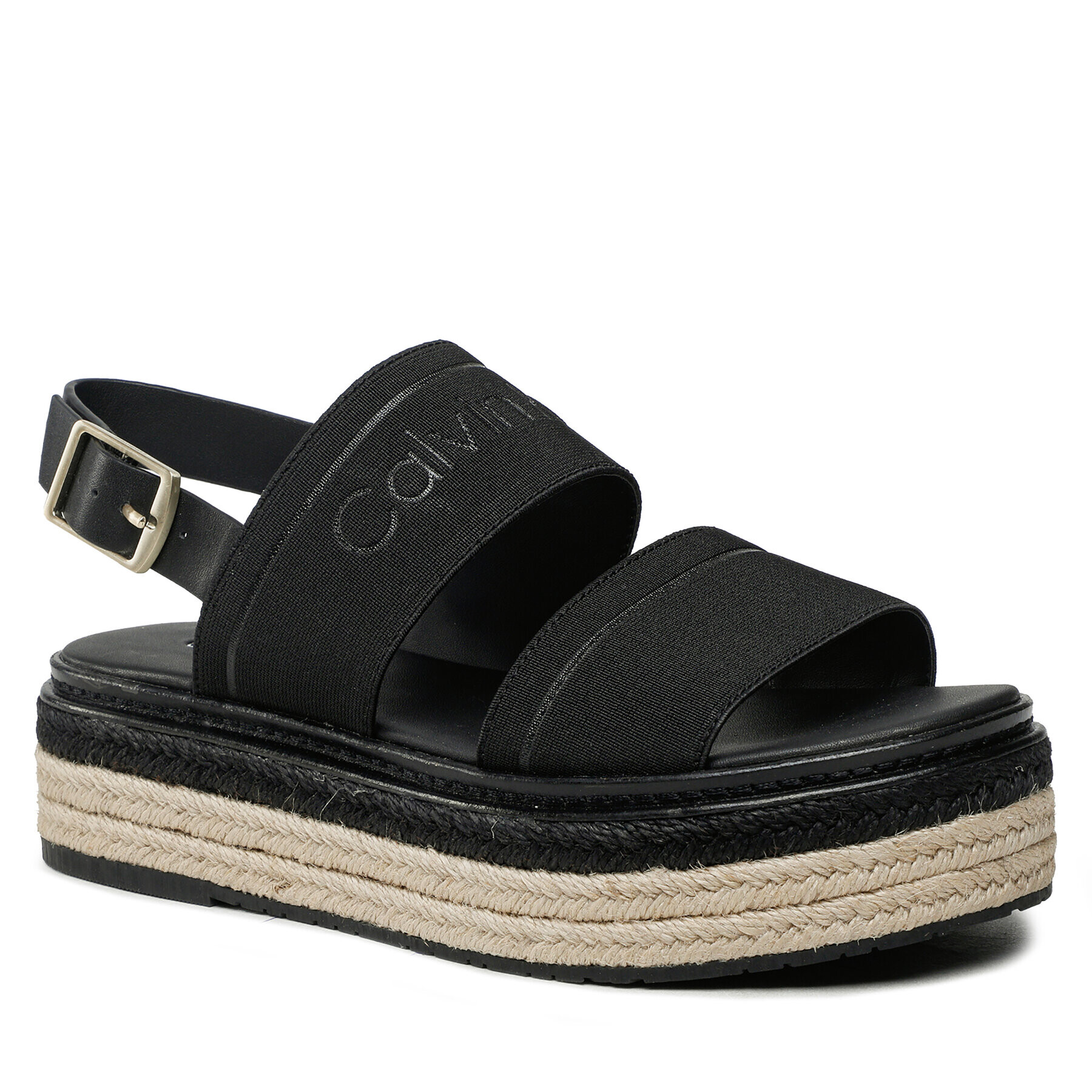 Calvin Klein Еспадрили Flatform Wedge HW0HW01497 Черен - Pepit.bg
