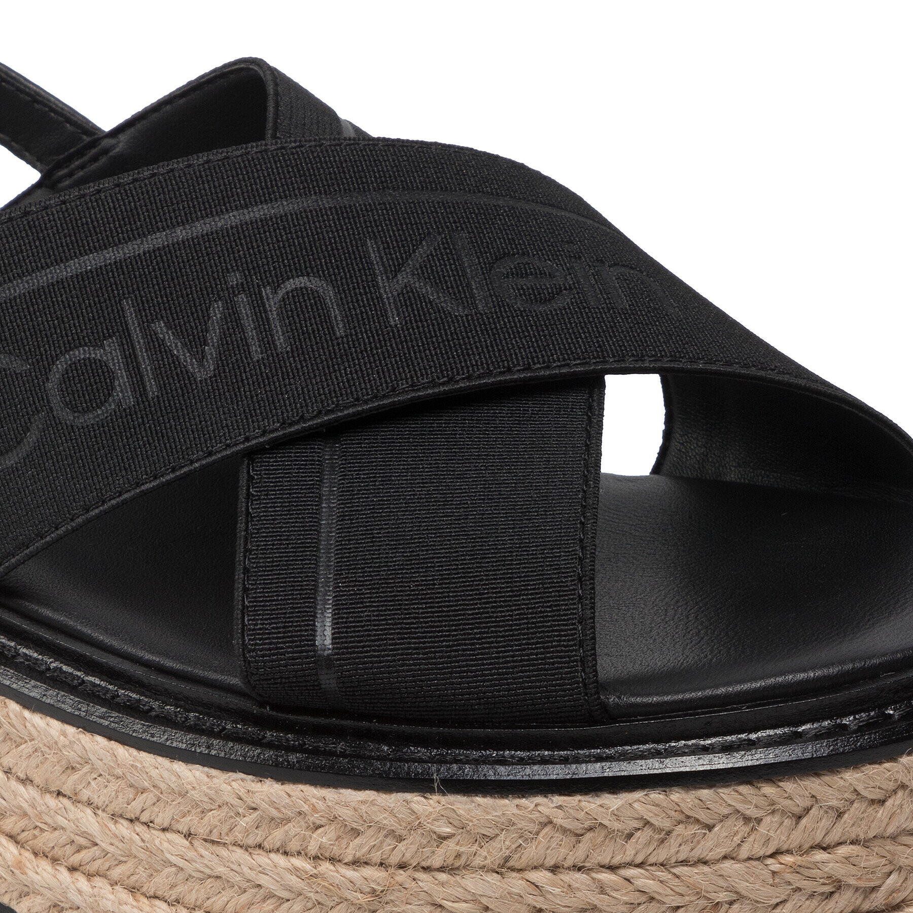 Calvin Klein Еспадрили Flatform Wedge Sndl He HW0HW00688 Черен - Pepit.bg