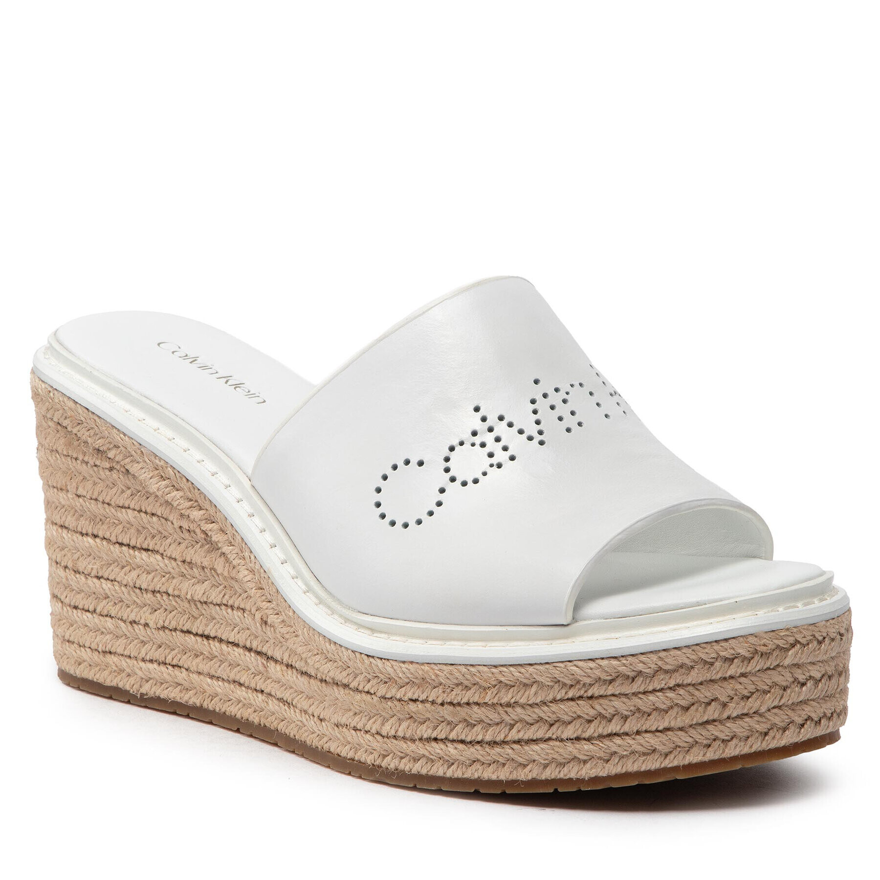 Calvin Klein Еспадрили Wedge Mule 50 Perf HW0HW00820 Бял - Pepit.bg