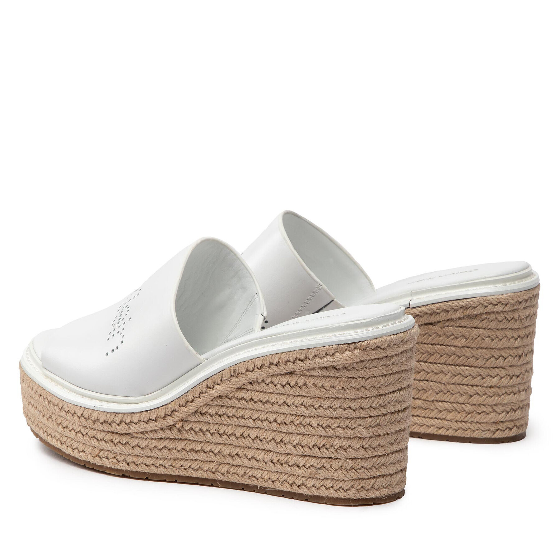 Calvin Klein Еспадрили Wedge Mule 50 Perf HW0HW00820 Бял - Pepit.bg