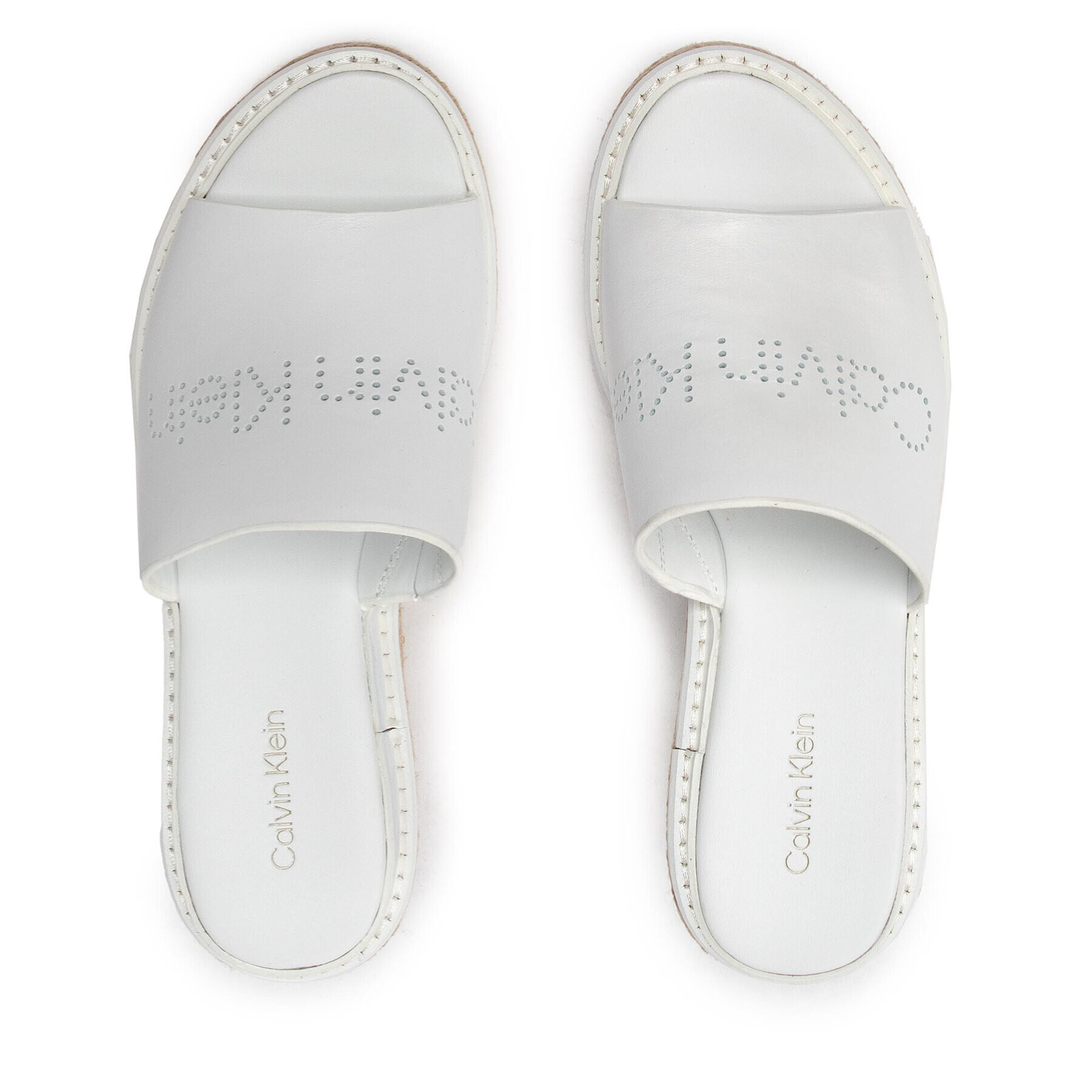 Calvin Klein Еспадрили Wedge Mule 50 Perf HW0HW00820 Бял - Pepit.bg