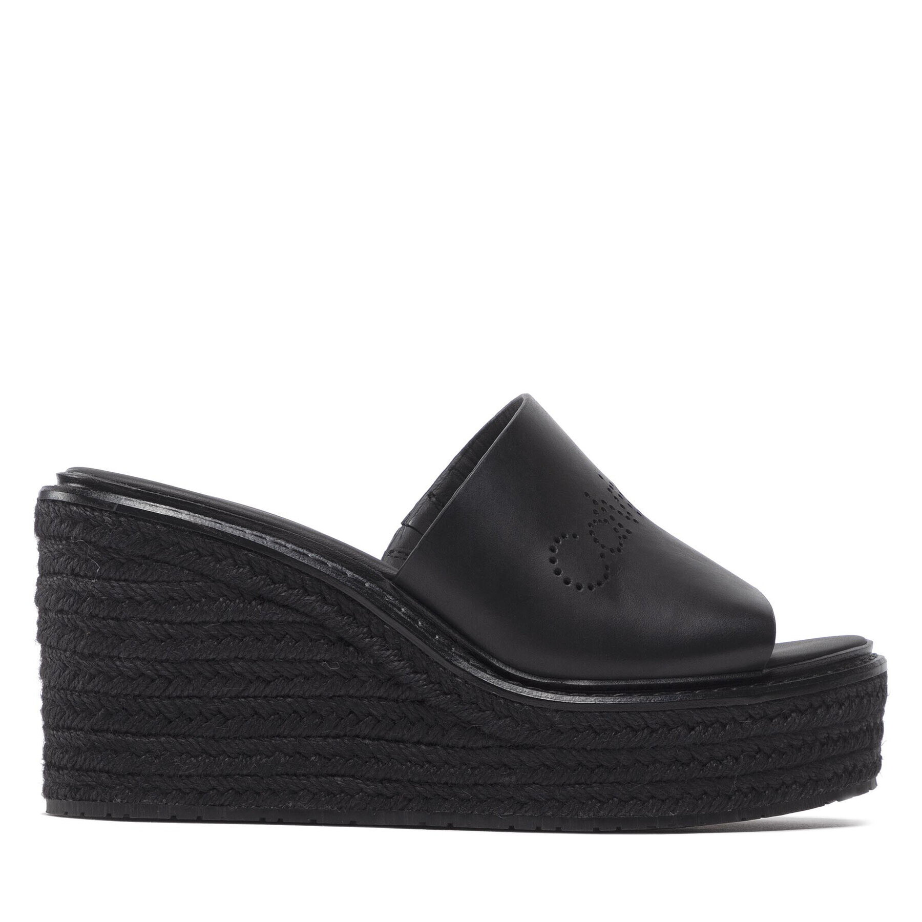 Calvin Klein Еспадрили Wedge Mule 50 Perf HW0HW00820 Черен - Pepit.bg