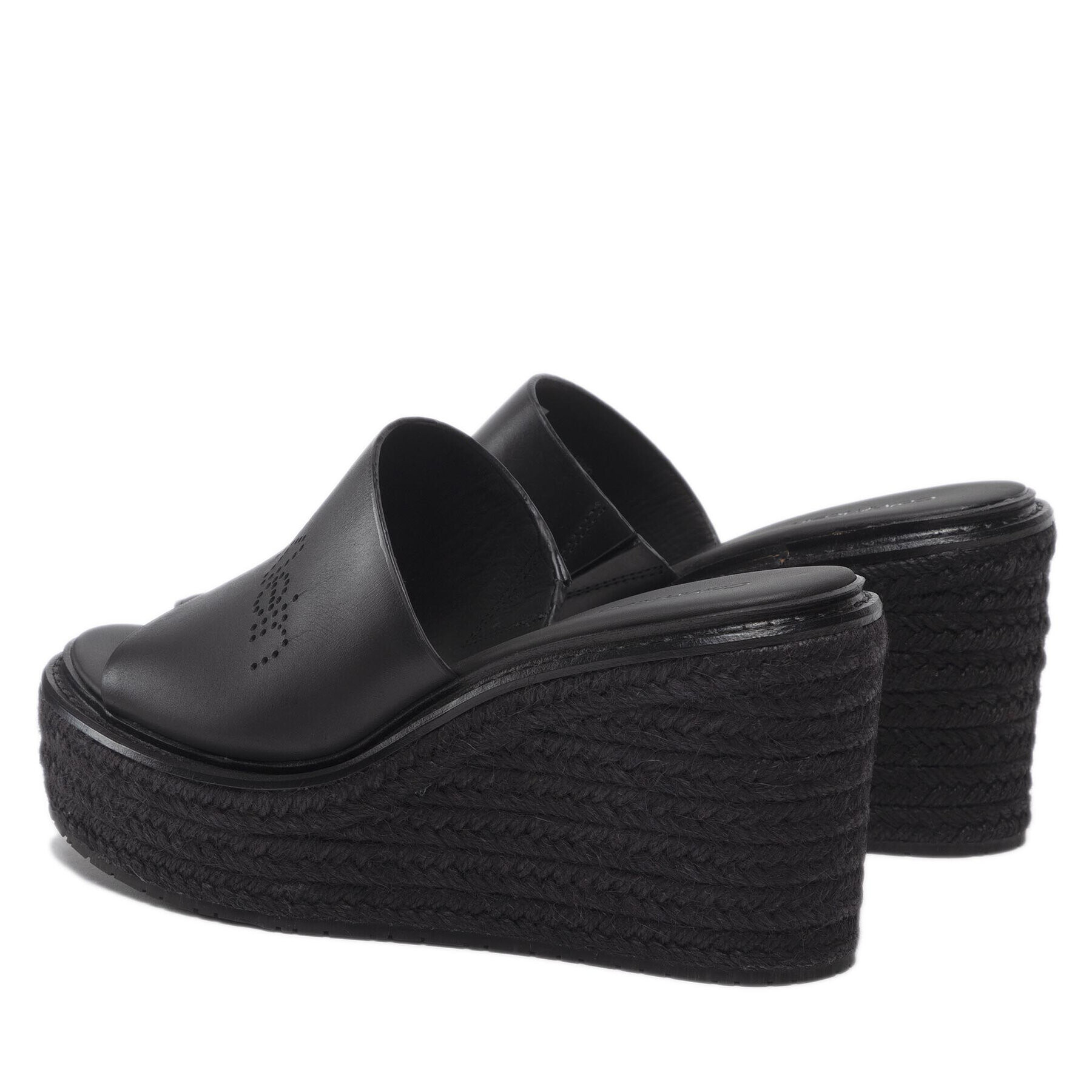 Calvin Klein Еспадрили Wedge Mule 50 Perf HW0HW00820 Черен - Pepit.bg