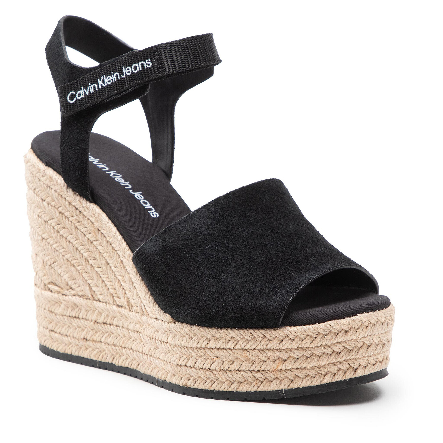 Calvin Klein Еспадрили Wedge Sandal Ankle Clip Su YW0YW00571 Черен - Pepit.bg