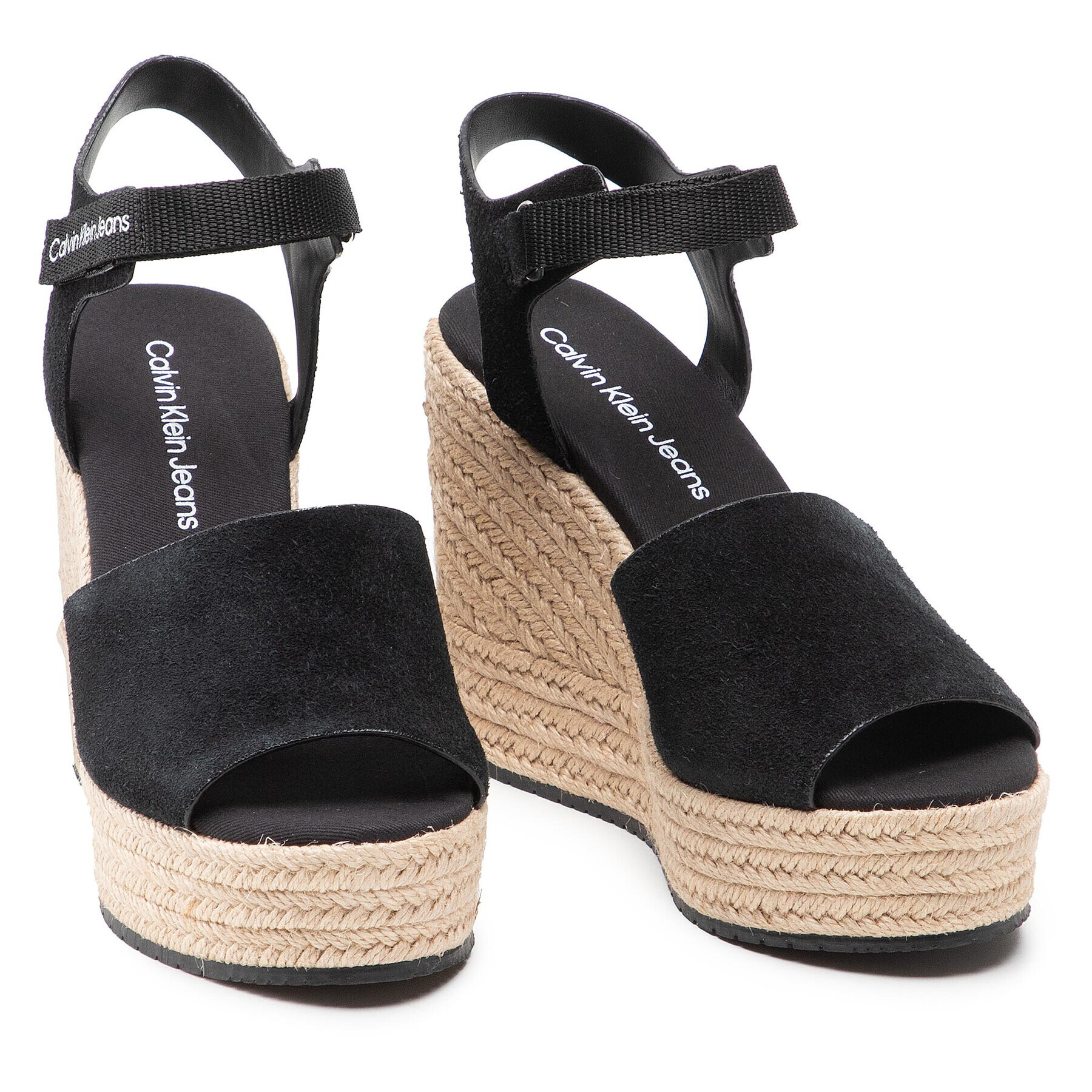 Calvin Klein Еспадрили Wedge Sandal Ankle Clip Su YW0YW00571 Черен - Pepit.bg