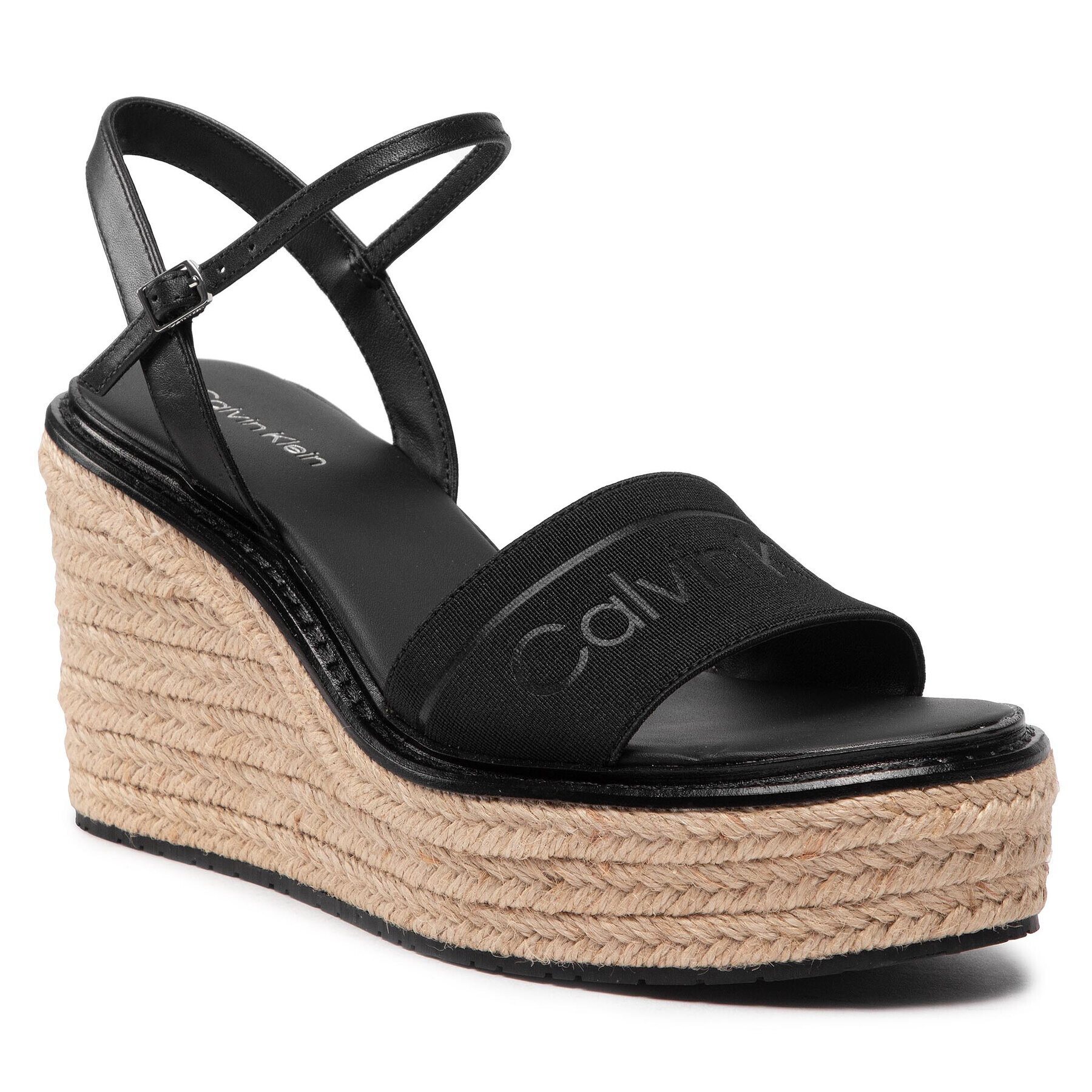 Calvin Klein Еспадрили Wedge Sndl 50 He HW0HW00689 Черен - Pepit.bg