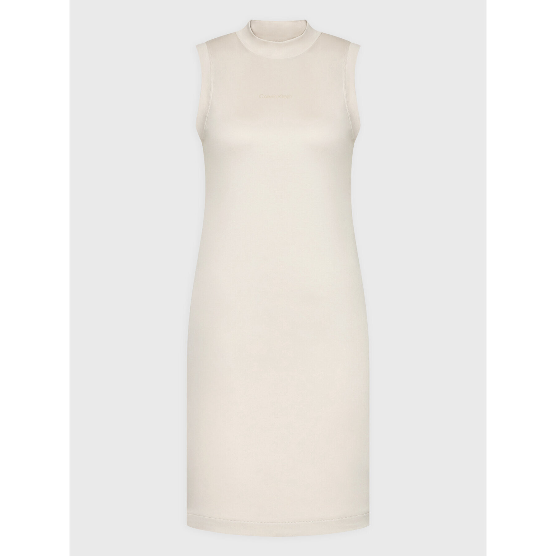 Calvin Klein Ежедневна рокля Micro Logo Interlock K20K203843 Бежов Regular Fit - Pepit.bg
