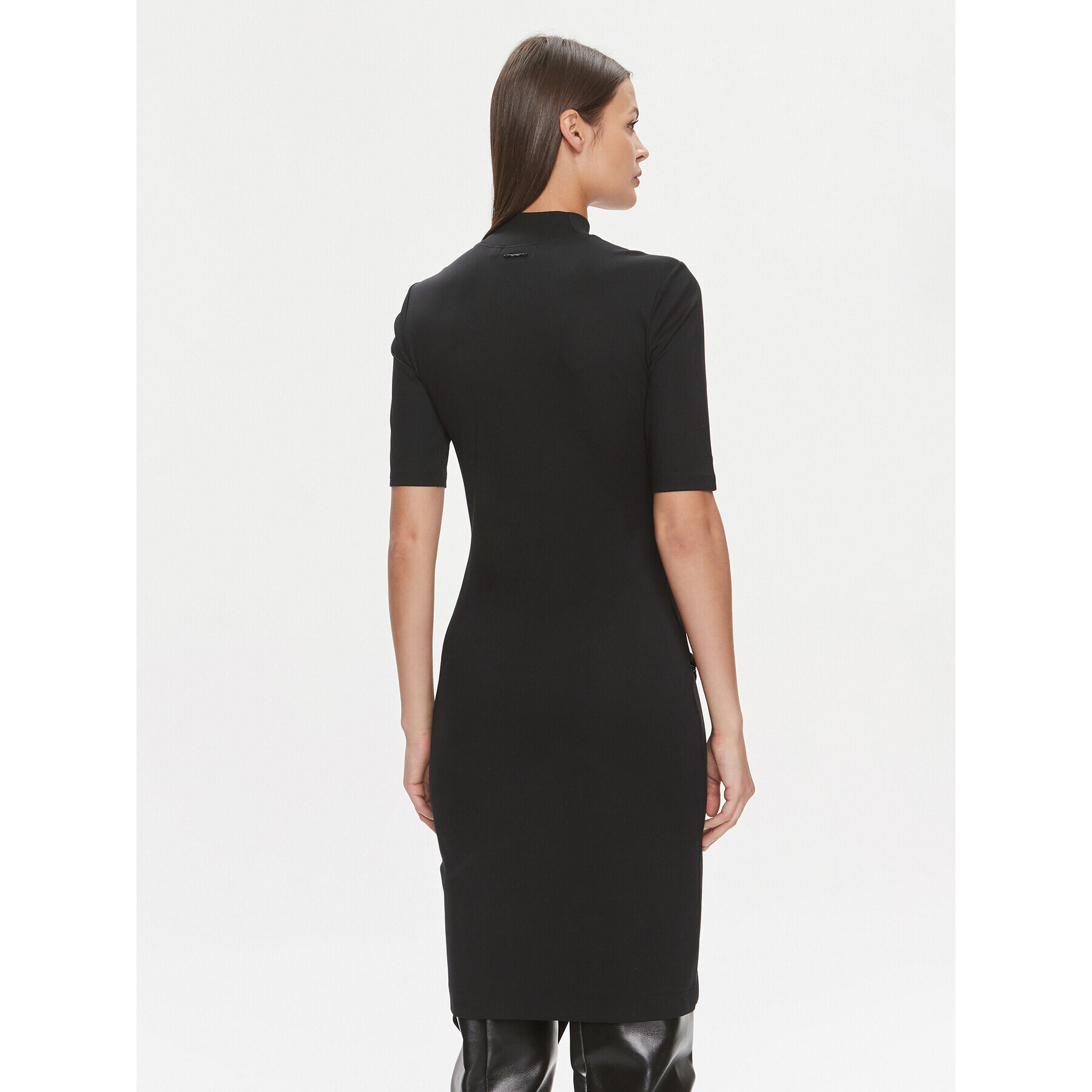 Calvin Klein Ежедневна рокля Stretch Jersey Asymmetric Dress K20K206498 Черен Slim Fit - Pepit.bg