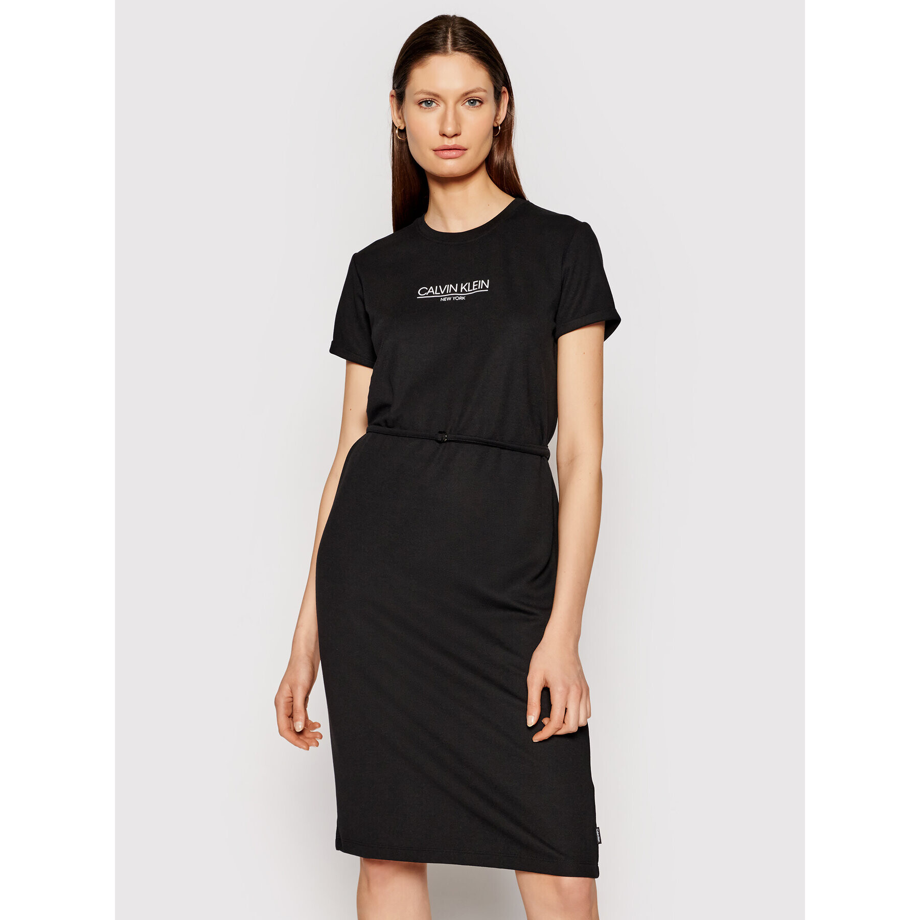 Calvin Klein Ежедневна рокля Logo K20K202805 Черен Regular Fit - Pepit.bg