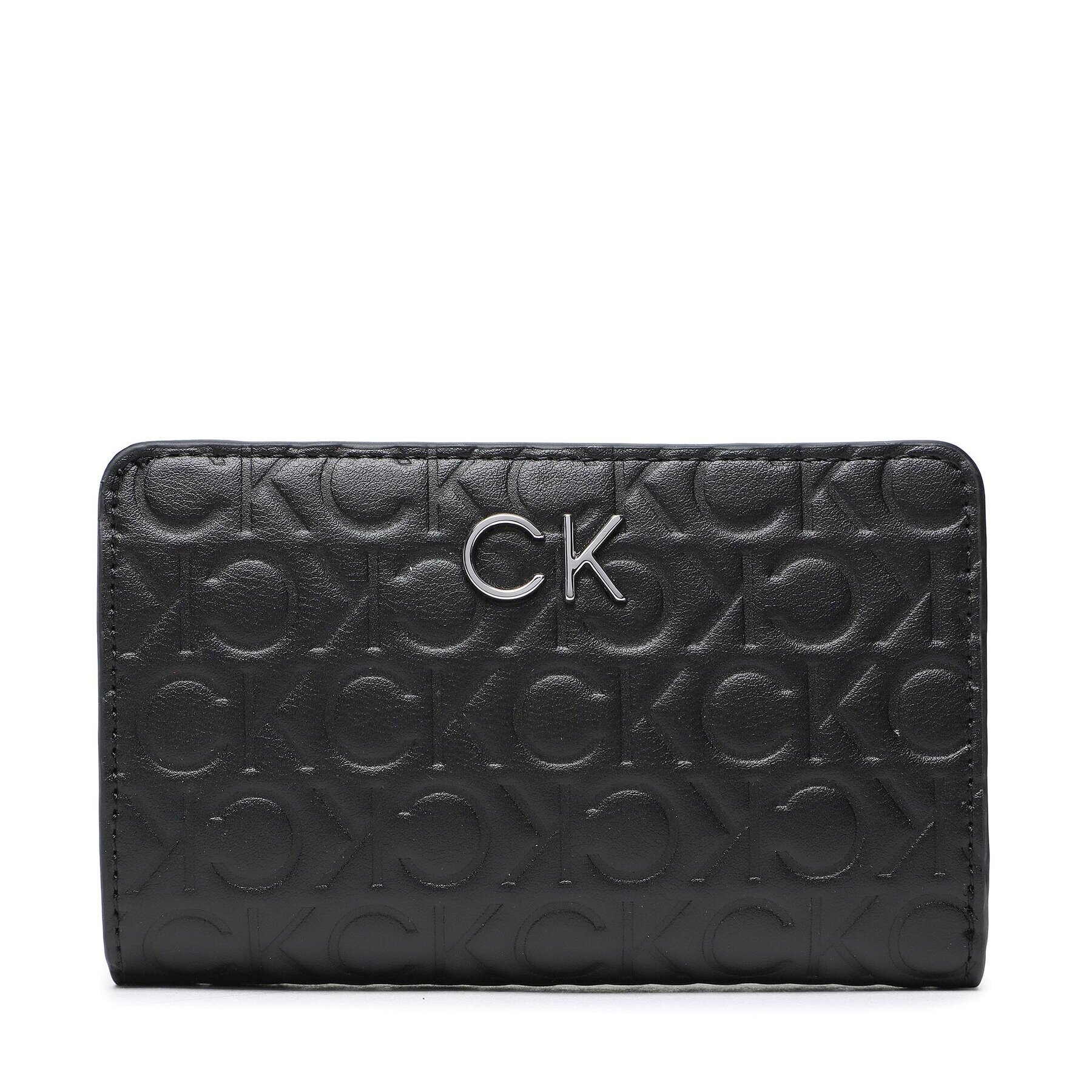 Calvin Klein Голям дамски портфейл Re Lock Bifold Wallet Emb Mono K60K610240 Черен - Pepit.bg