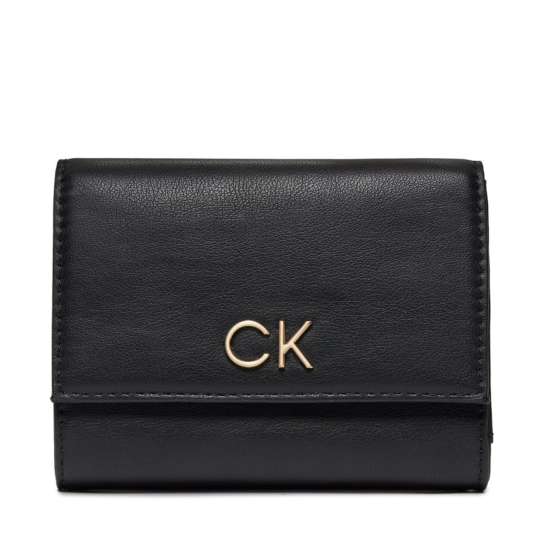 Calvin Klein Голям дамски портфейл Re-Lock Trifold Md K60K608994 Черен - Pepit.bg