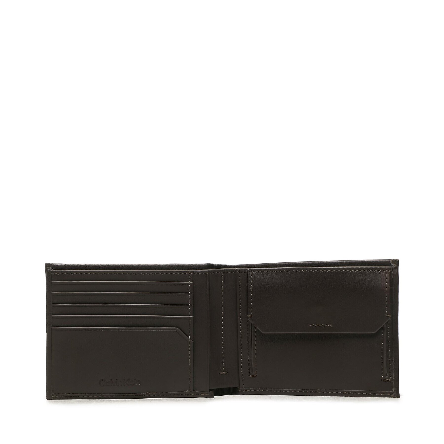 Calvin Klein Голям мъжки портфейл Ck Concise Bifold 5Cc W/Coin L K50K510599 Кафяв - Pepit.bg