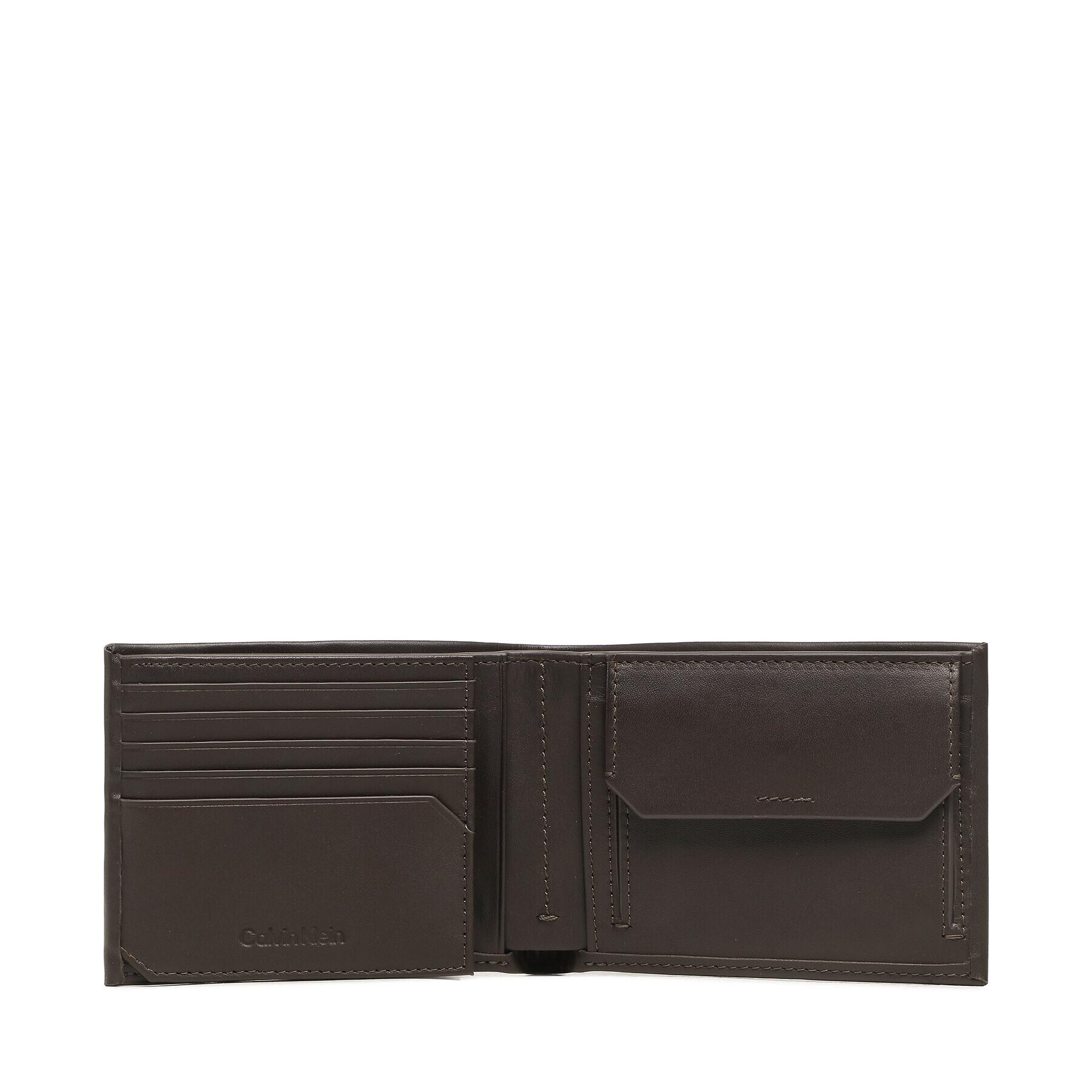 Calvin Klein Голям мъжки портфейл Ck Concise Trifold 10Cc W/Coin L K50K510600 Кафяв - Pepit.bg