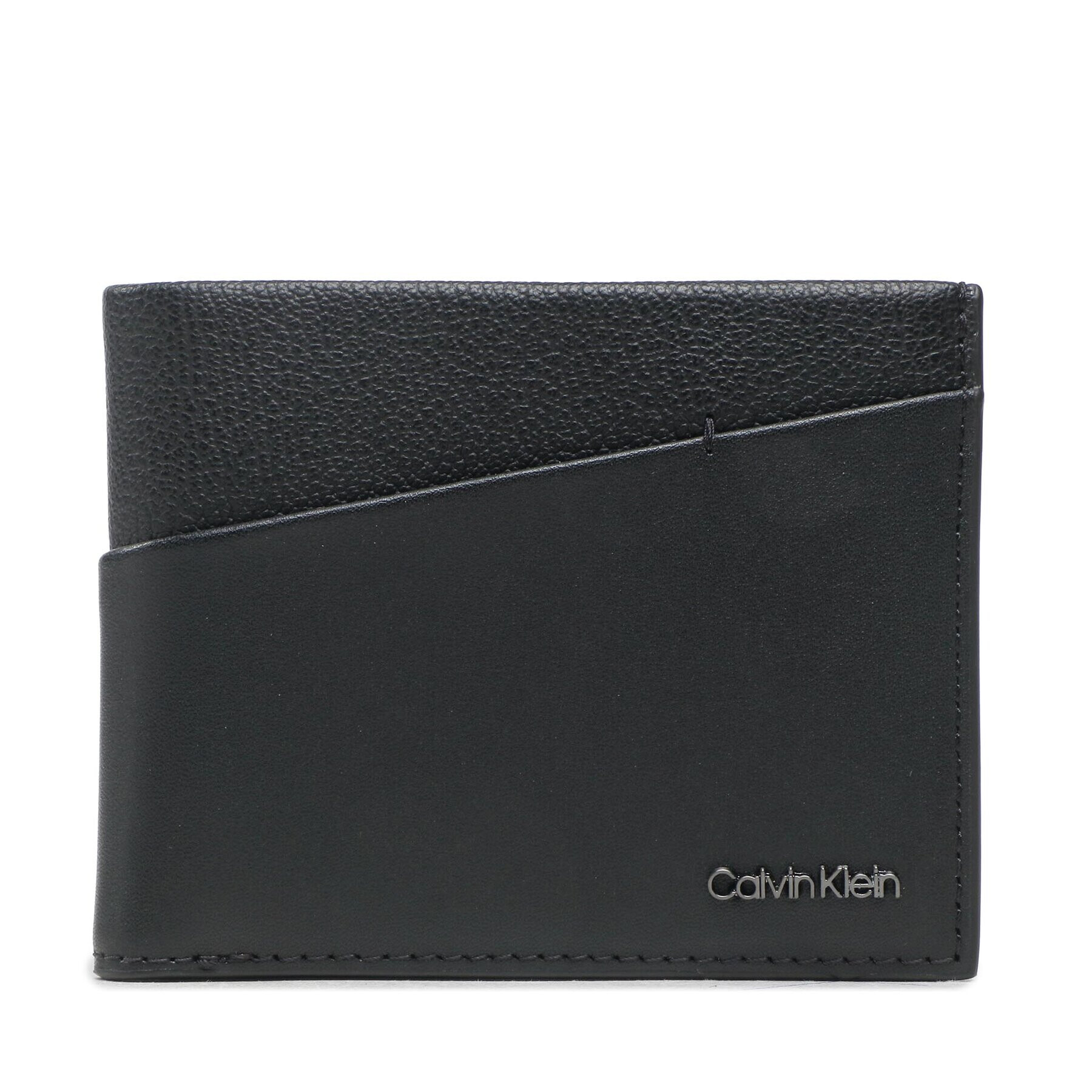 Calvin Klein Голям мъжки портфейл Ck Diagonal Bifold 5Cc W/Coin K50K510594 Черен - Pepit.bg