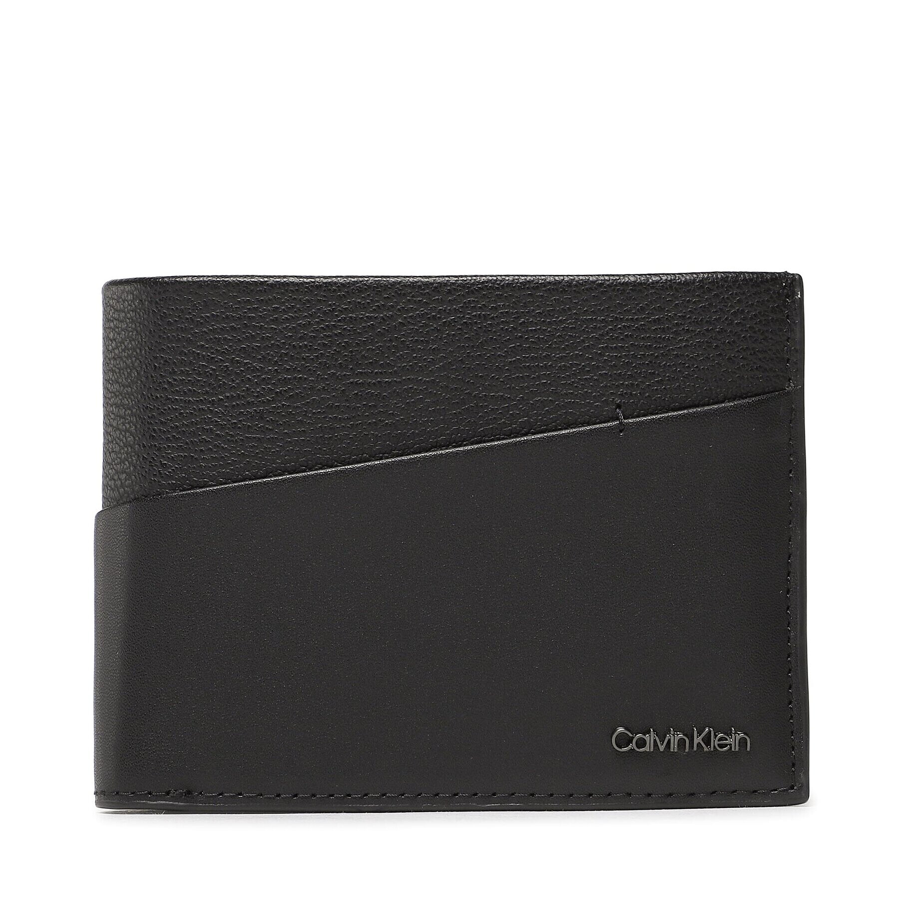 Calvin Klein Голям мъжки портфейл Ck Diagonal Trifold 10cc W/Coin K50K510607 Черен - Pepit.bg