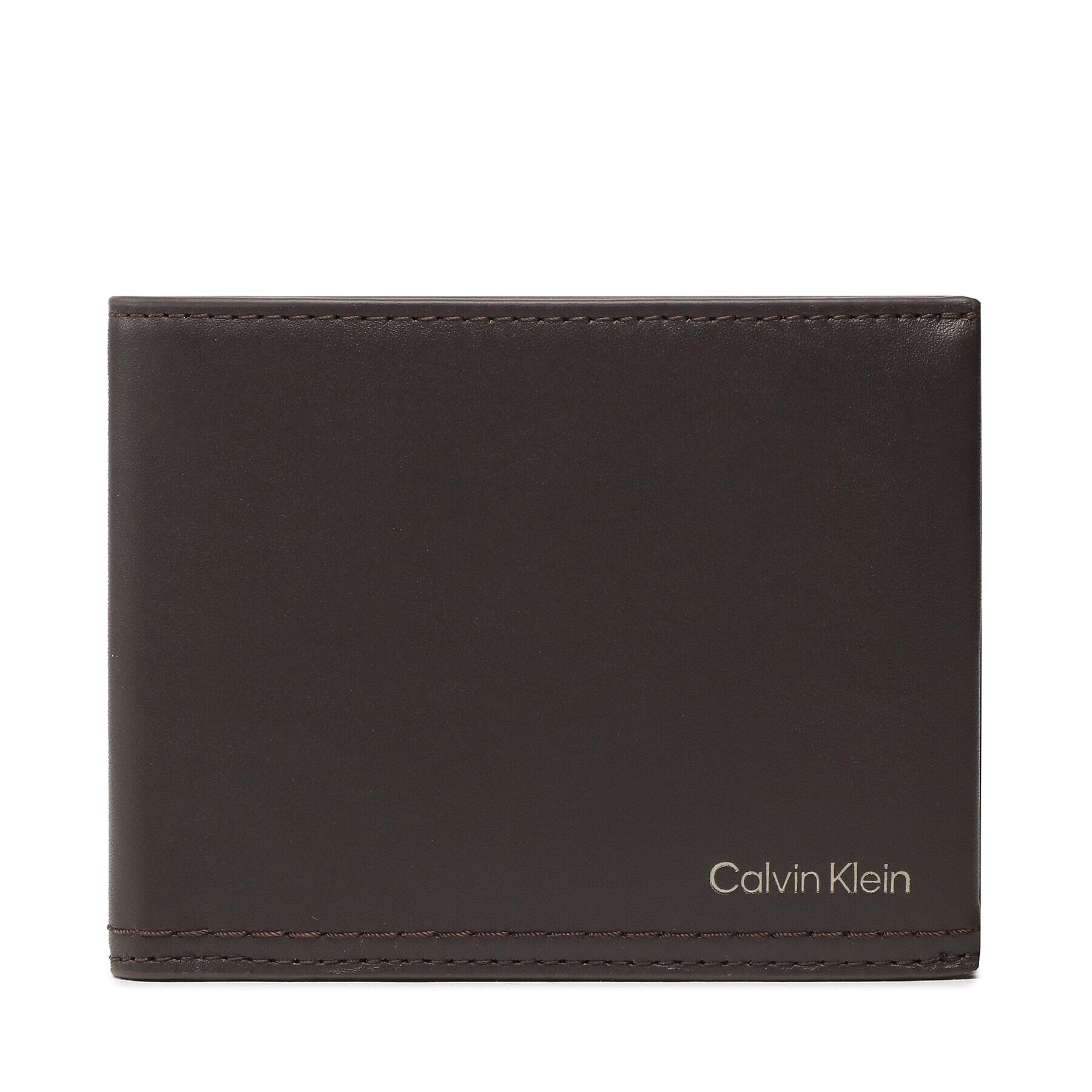 Calvin Klein Голям мъжки портфейл Duo Stitch Bifold 5cc W/Coin L K50K510322 Кафяв - Pepit.bg