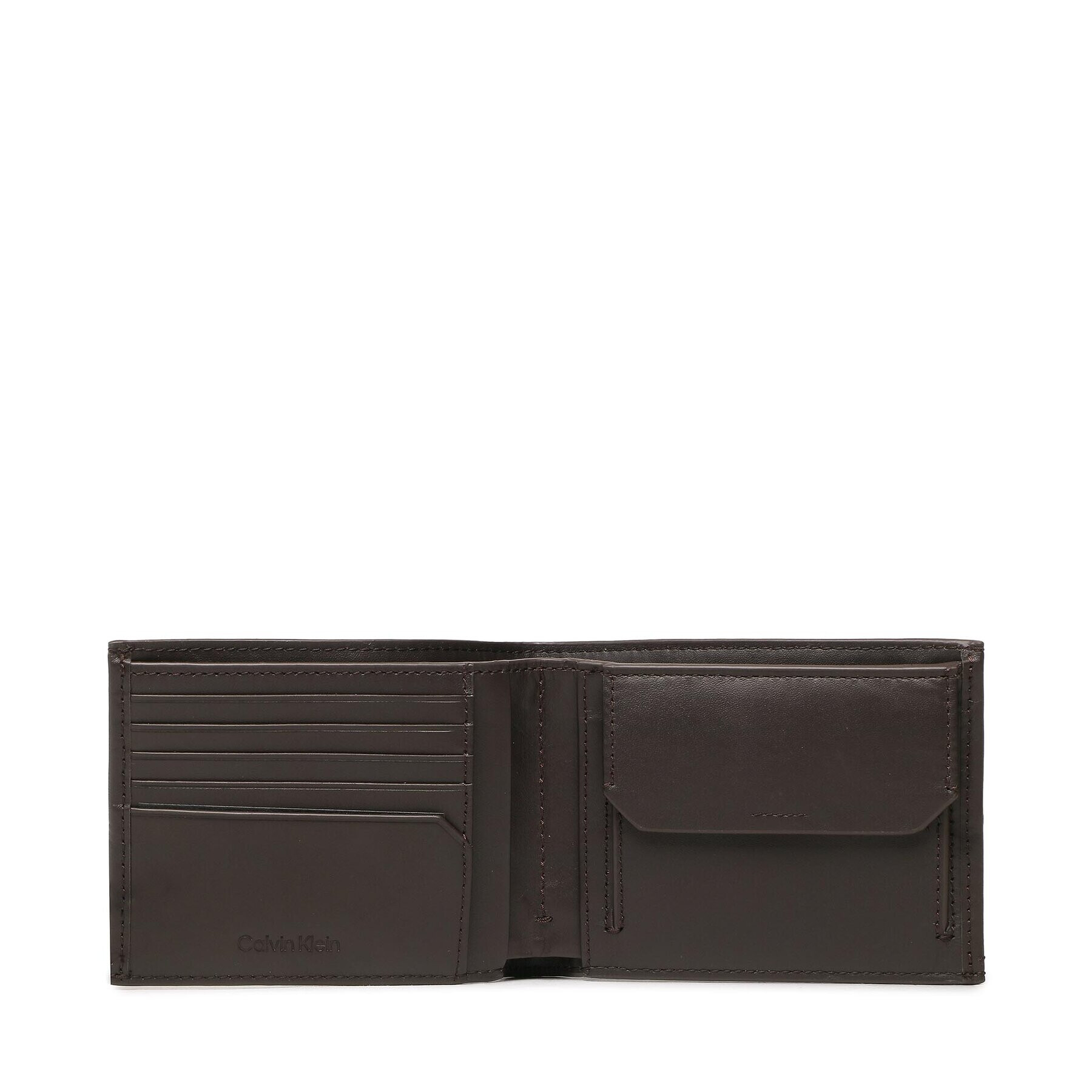 Calvin Klein Голям мъжки портфейл Duo Stitch Bifold 5cc W/Coin L K50K510322 Кафяв - Pepit.bg