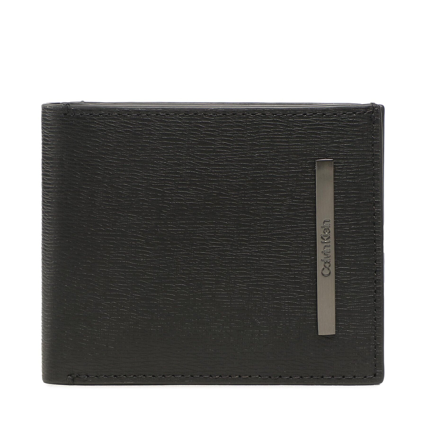 Calvin Klein Голям мъжки портфейл Modern Metal Bifold 5Cc W/Coin K50K510612 Черен - Pepit.bg