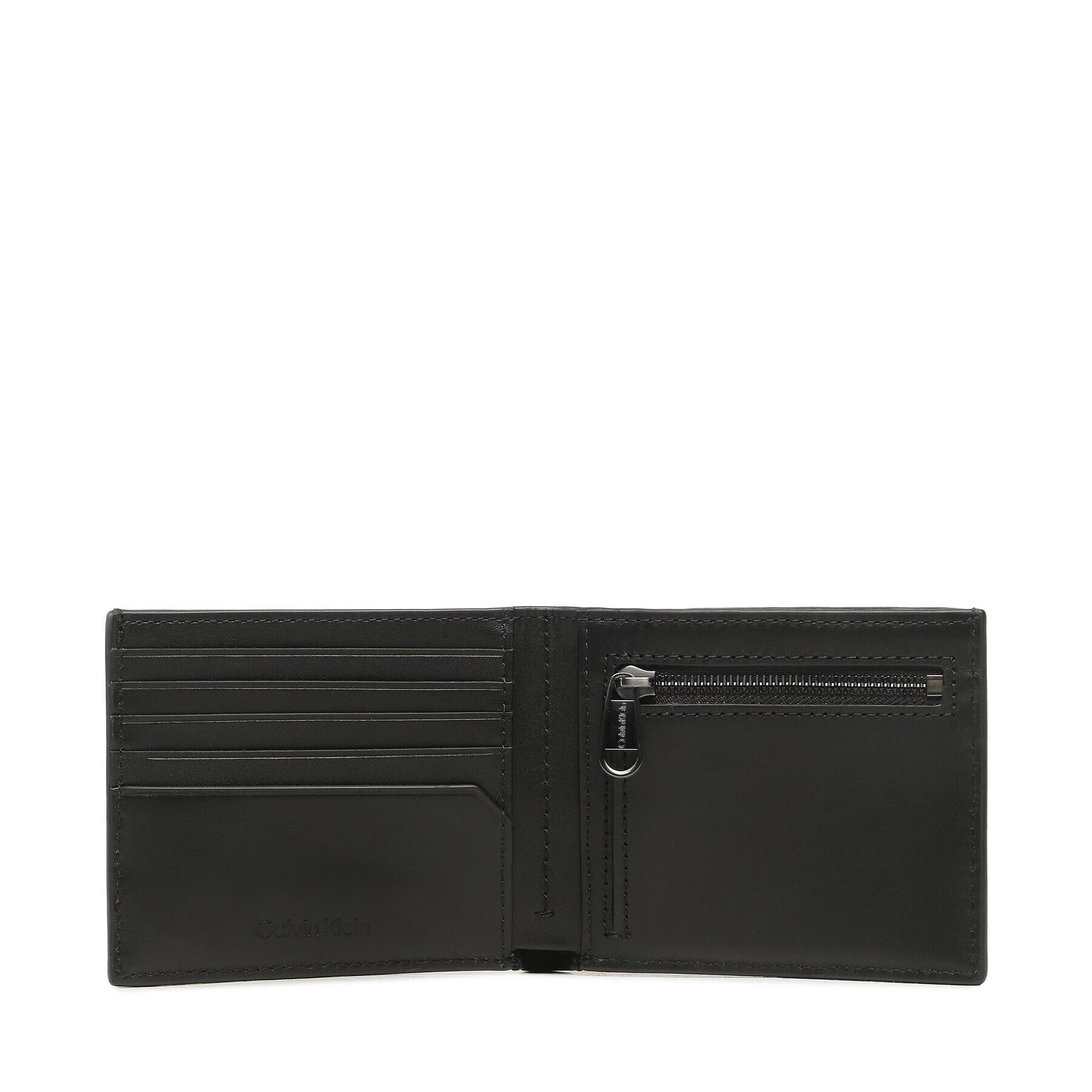 Calvin Klein Голям мъжки портфейл Modern Metal Bifold 5Cc W/Coin K50K510612 Черен - Pepit.bg