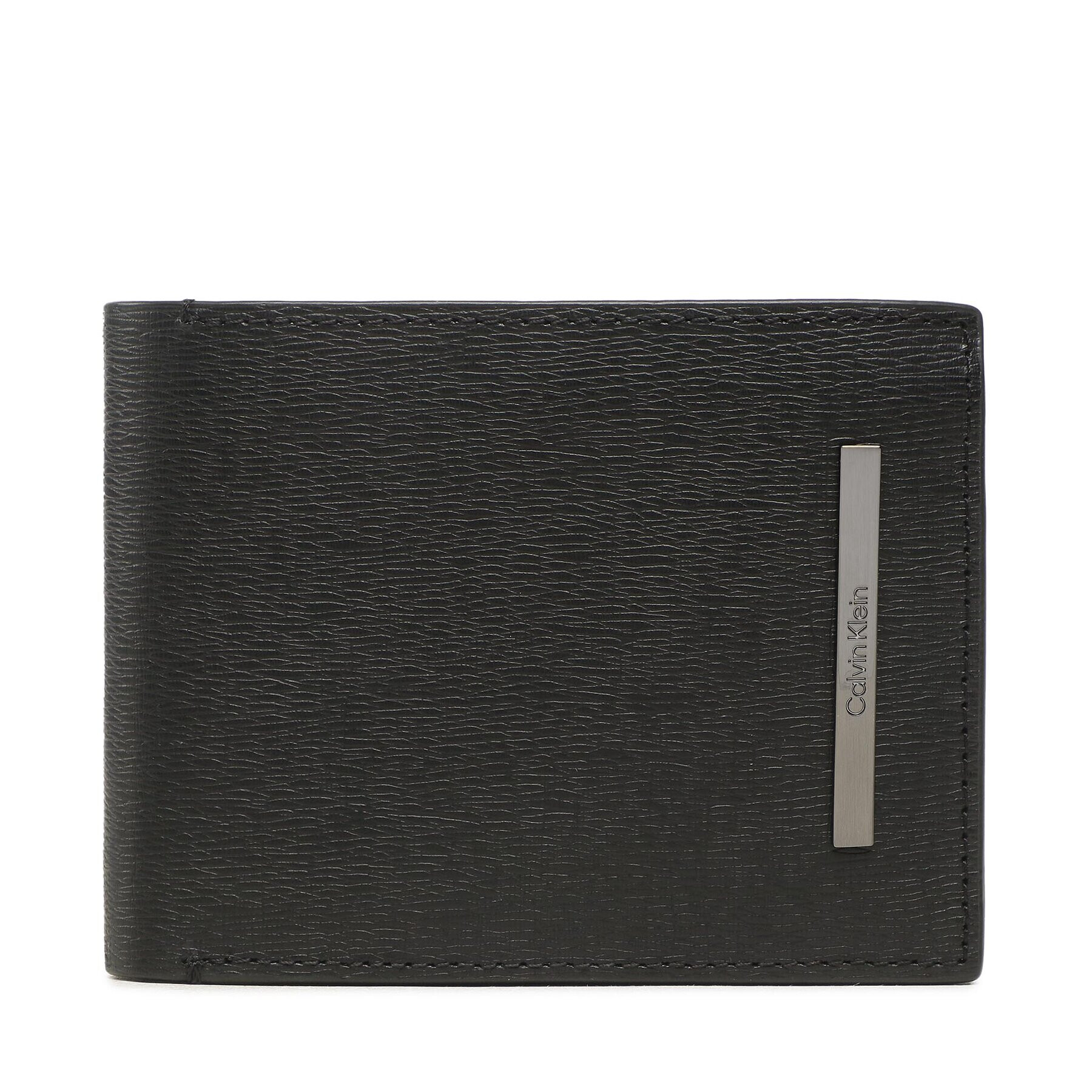 Calvin Klein Голям мъжки портфейл Modern Metal Trifold 10Cc W/Coin K50K510619 Черен - Pepit.bg