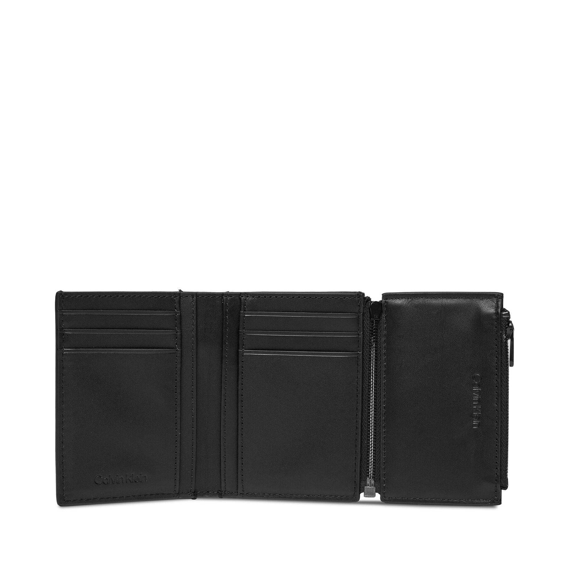 Calvin Klein Голям мъжки портфейл Rubberized Trifold 6Cc W/Detach K50K511379 Черен - Pepit.bg