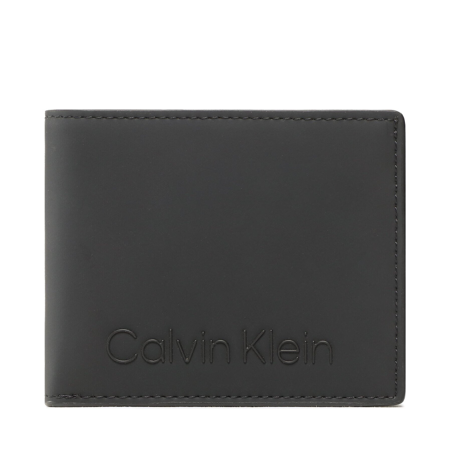 Calvin Klein Голям мъжки портфейл Ruberized Bifold 5Cc W/Coin K50K509606 Черен - Pepit.bg