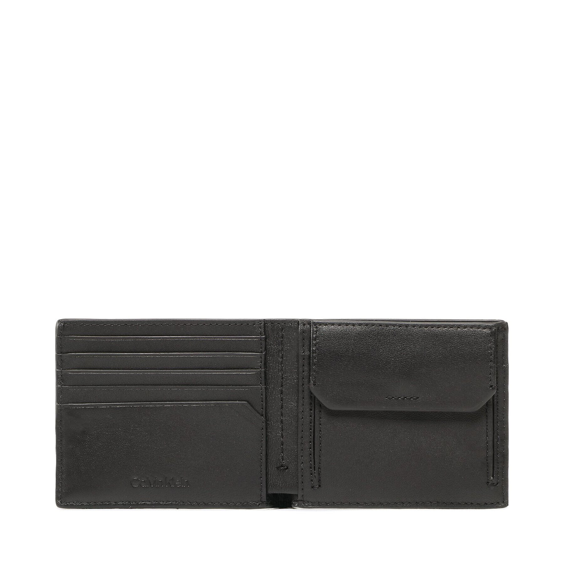 Calvin Klein Голям мъжки портфейл Ruberized Bifold 5Cc W/Coin K50K509606 Черен - Pepit.bg