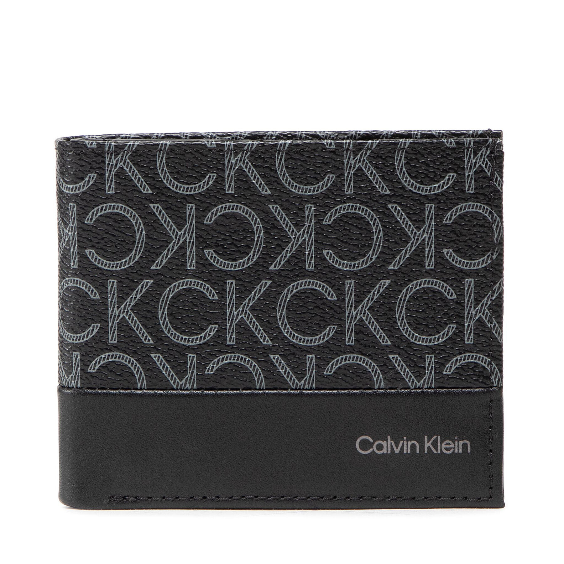 Calvin Klein Голям мъжки портфейл Subtle Mono Bifold 5Cc W/Coin K50K509237 Черен - Pepit.bg