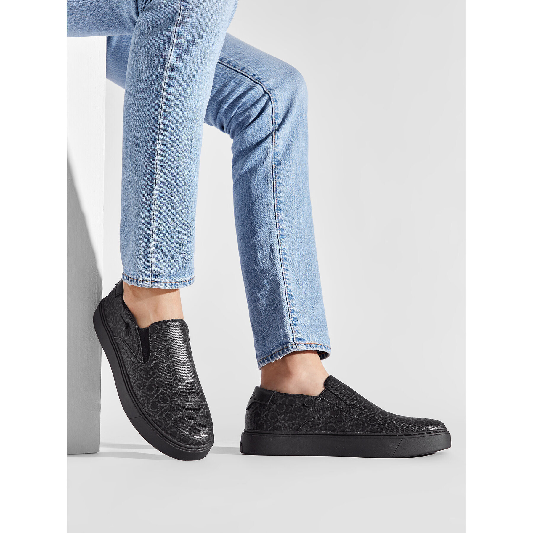 Calvin Klein Гуменки Slip On Cv Mono HM0HM00523 Черен - Pepit.bg