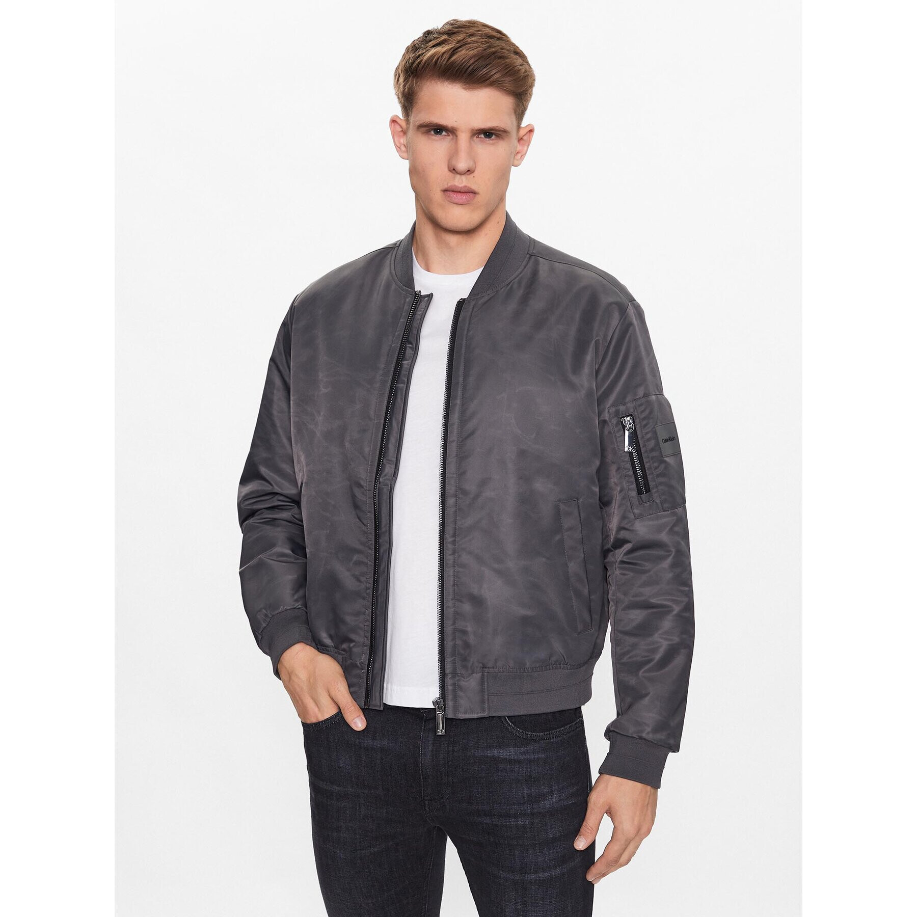 Calvin Klein Яке бомбър Hero K10K109907 Сив Regular Fit - Pepit.bg