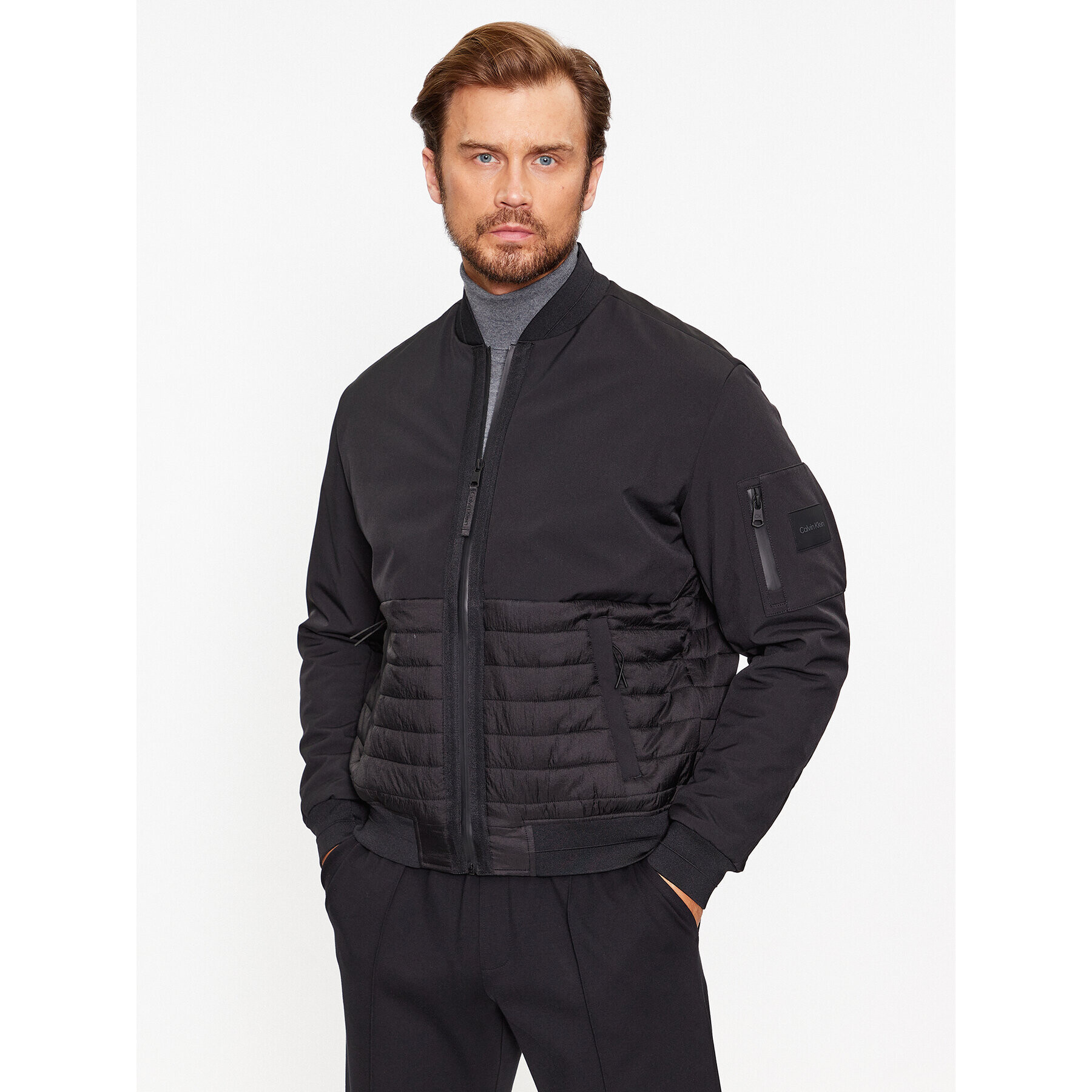 Calvin Klein Яке бомбър K10K111802 Черен Regular Fit - Pepit.bg