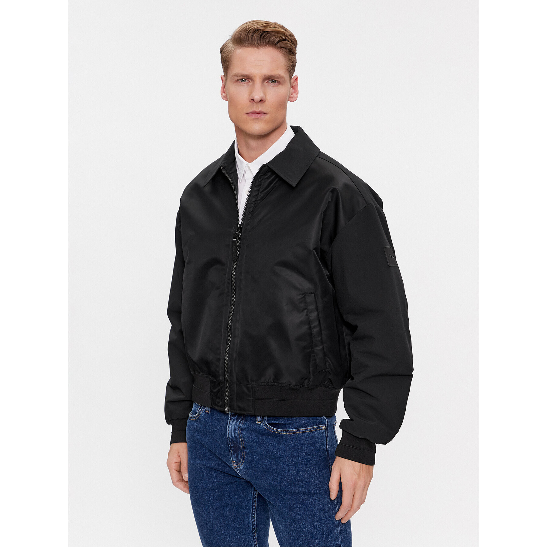Calvin Klein Яке бомбър Sateen K10K112370 Черен Regular Fit - Pepit.bg