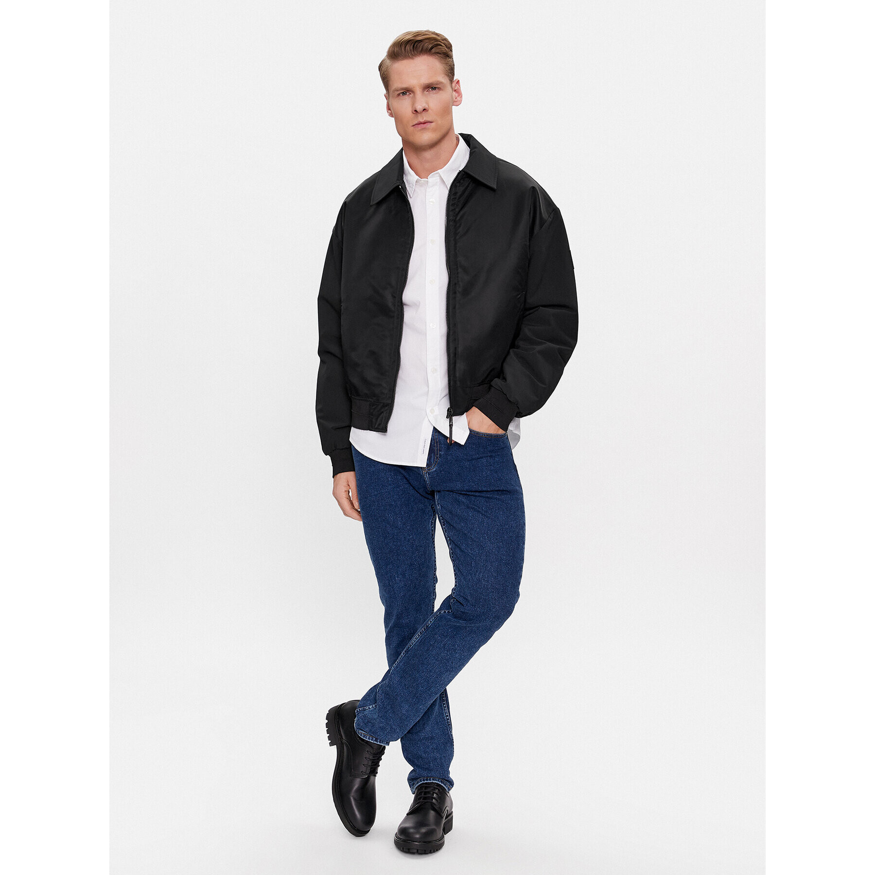 Calvin Klein Яке бомбър Sateen K10K112370 Черен Regular Fit - Pepit.bg