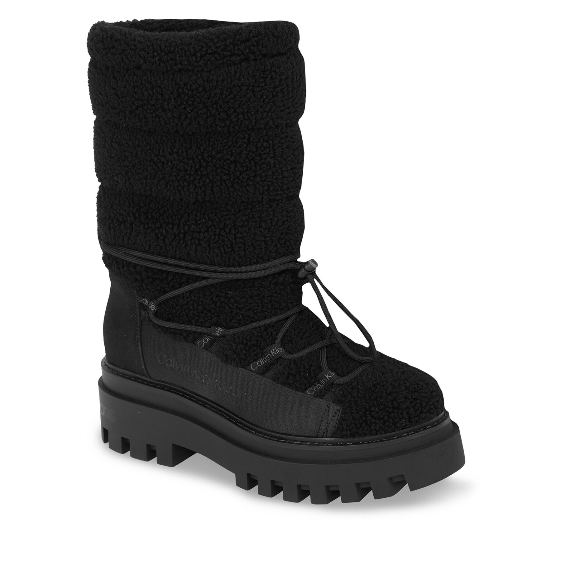 Calvin Klein Jeans Апрески Flatform Snow Boot Sherpa Wn YW0YW01195 Черен - Pepit.bg