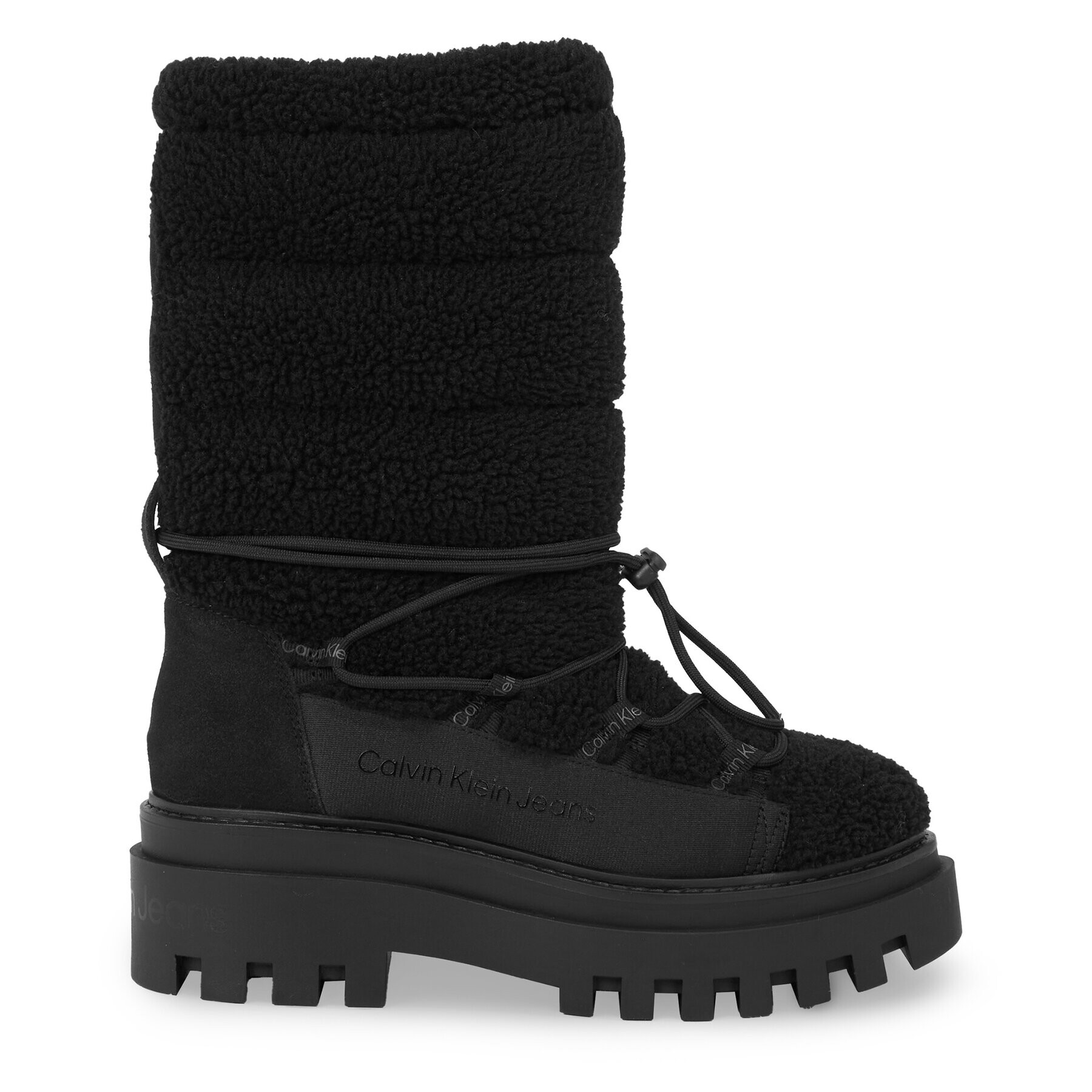 Calvin Klein Jeans Апрески Flatform Snow Boot Sherpa Wn YW0YW01195 Черен - Pepit.bg