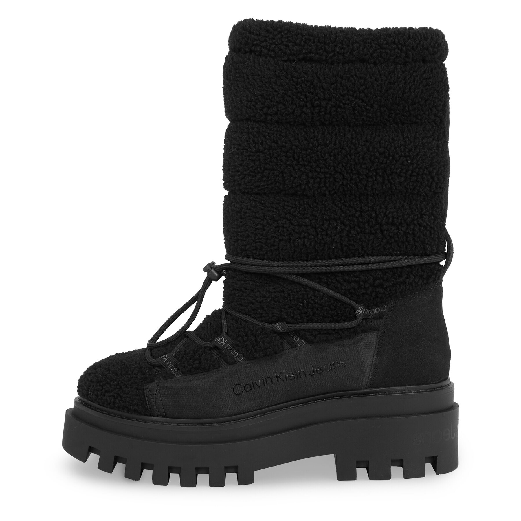 Calvin Klein Jeans Апрески Flatform Snow Boot Sherpa Wn YW0YW01195 Черен - Pepit.bg