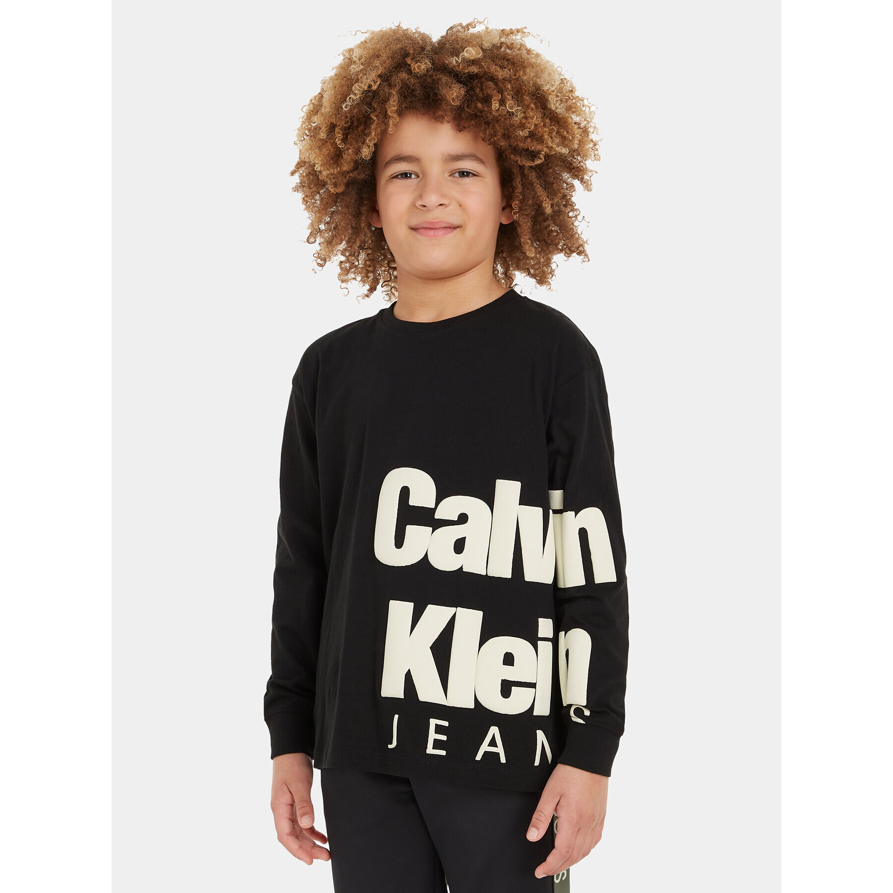 Calvin Klein Jeans Блуза Blown Up Logo IB0IB01880 Черен Regular Fit - Pepit.bg