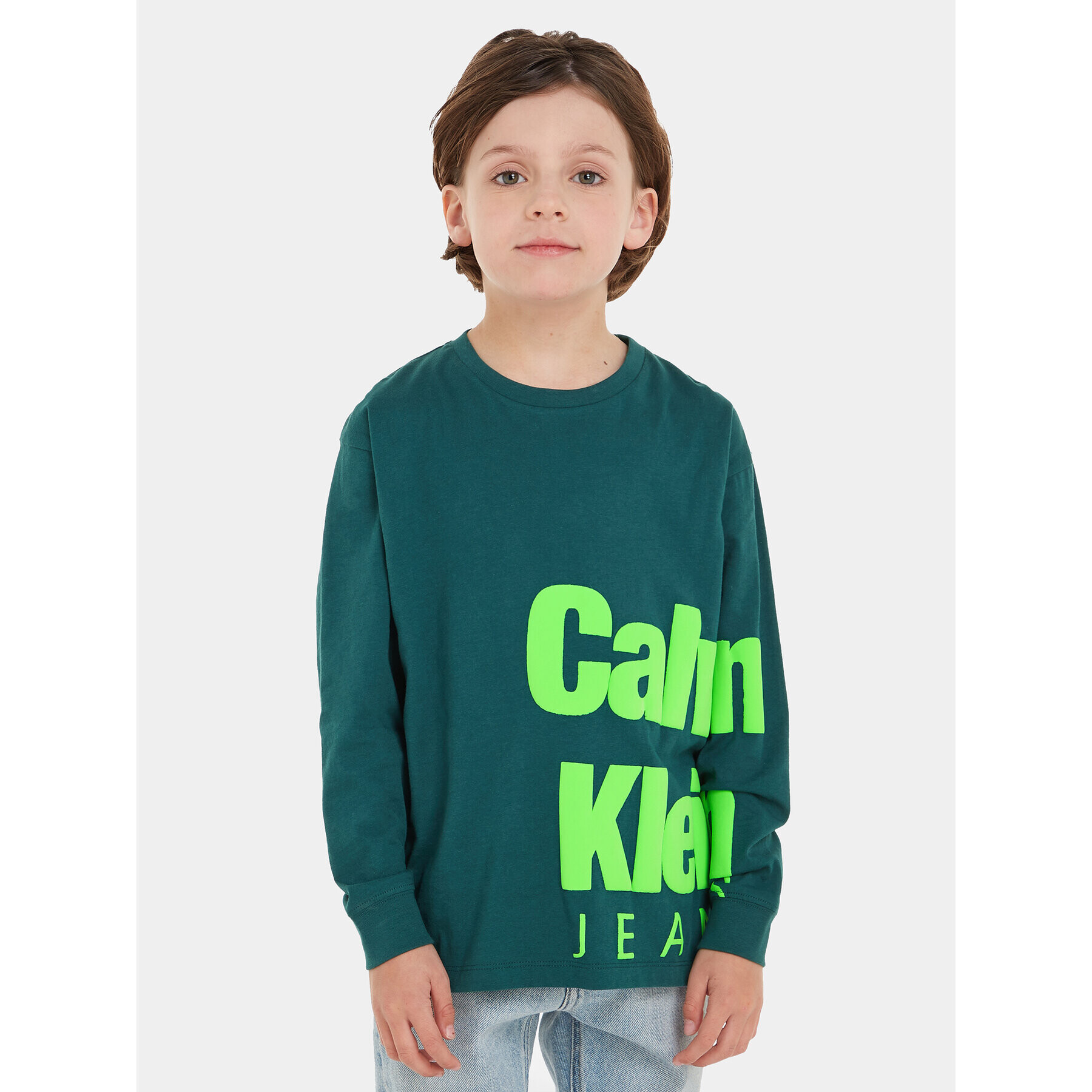 Calvin Klein Jeans Блуза Blown Up Logo IB0IB01880 Син Regular Fit - Pepit.bg