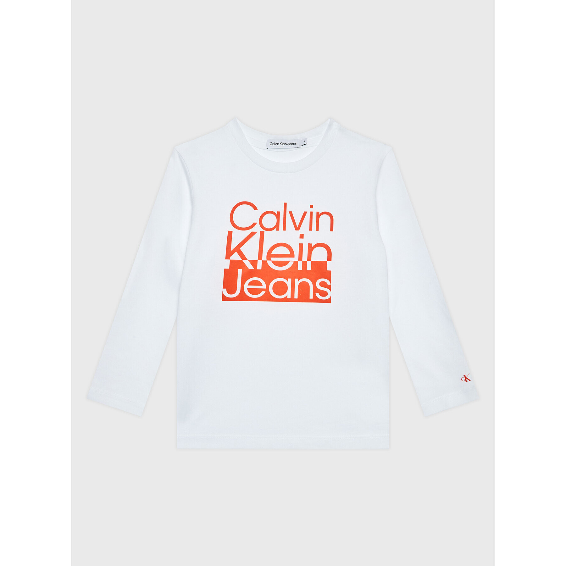 Calvin Klein Jeans Блуза Box Logo IB0IB01451 Бял Regular Fit - Pepit.bg