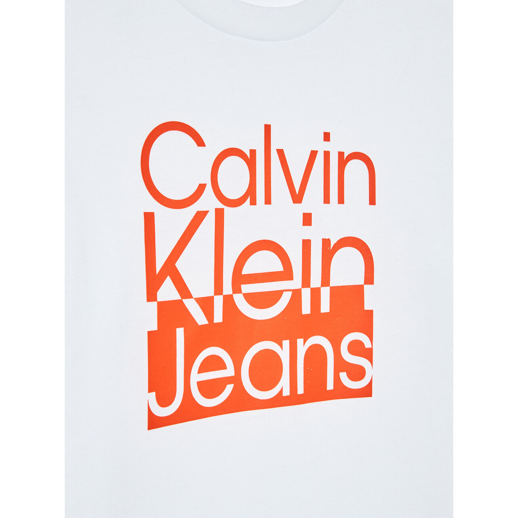 Calvin Klein Jeans Блуза Box Logo IB0IB01451 Бял Regular Fit - Pepit.bg