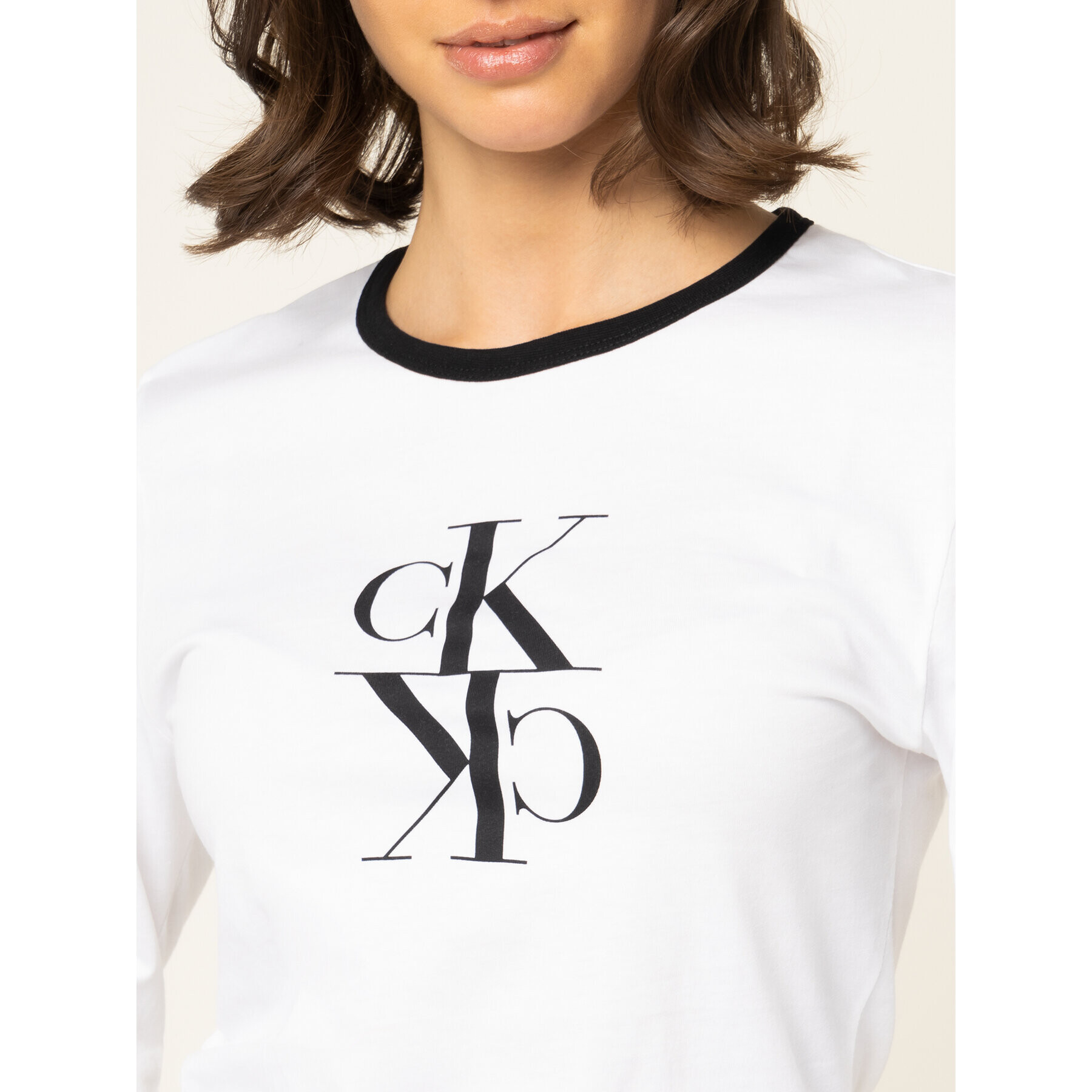 Calvin Klein Jeans Блуза J20J213067 Бял Regular Fit - Pepit.bg