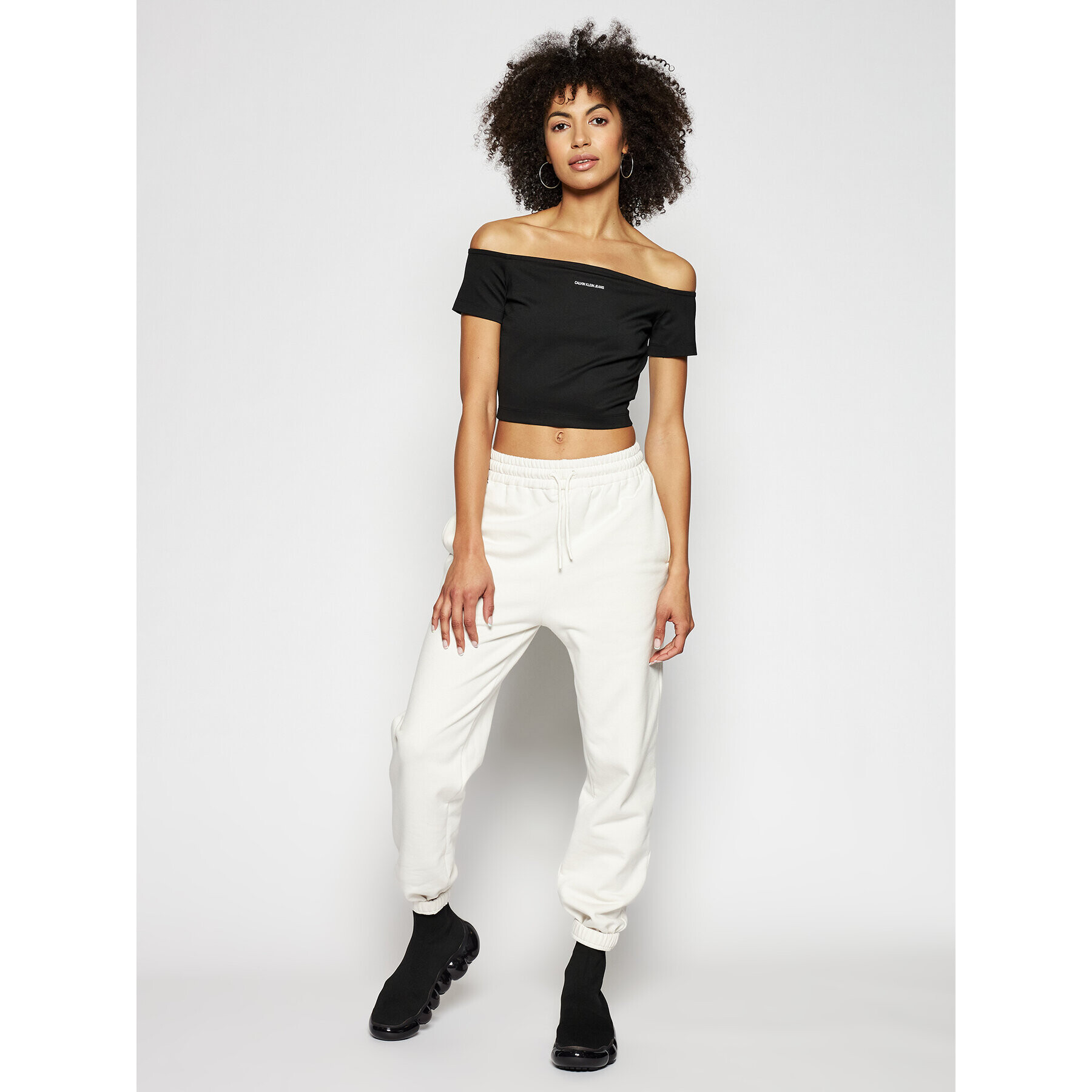 Calvin Klein Jeans Блуза J20J215700 Черен Slim Fit - Pepit.bg