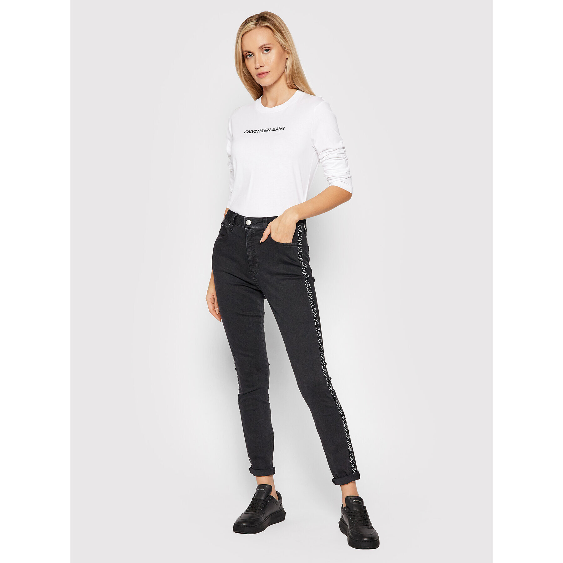 Calvin Klein Jeans Блуза J20J217284 Бял Regular Fit - Pepit.bg
