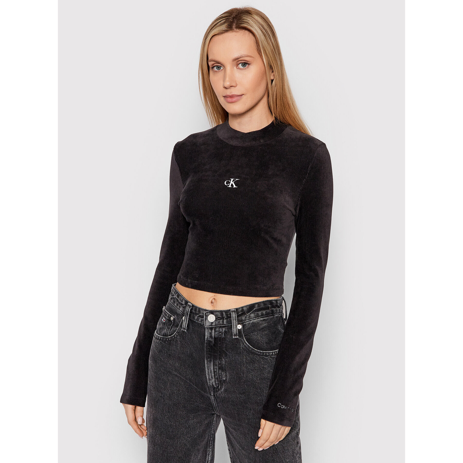 Calvin Klein Jeans Блуза J20J217658 Черен Regular Fit - Pepit.bg