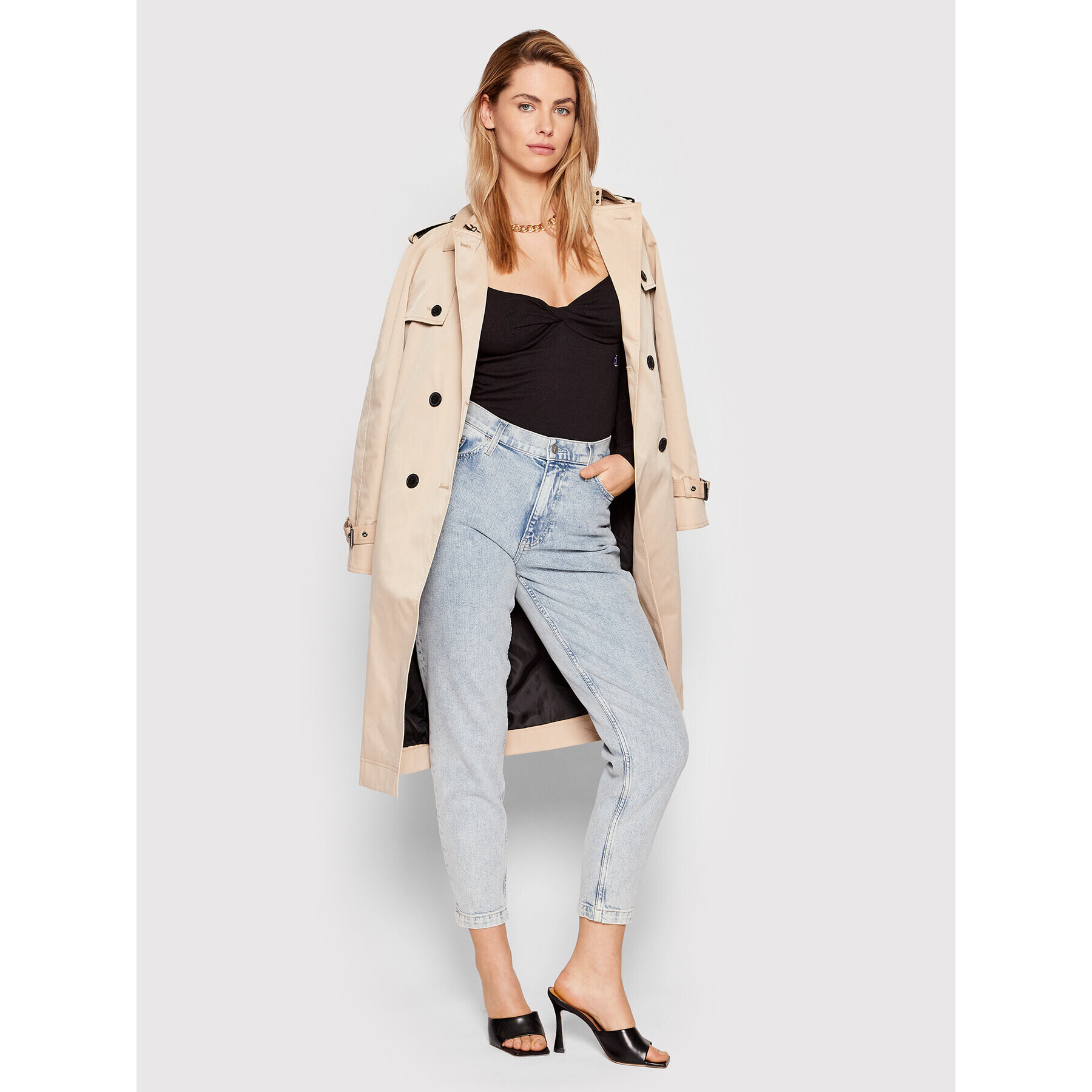 Calvin Klein Jeans Блуза J20J218327 Черен Slim Fit - Pepit.bg