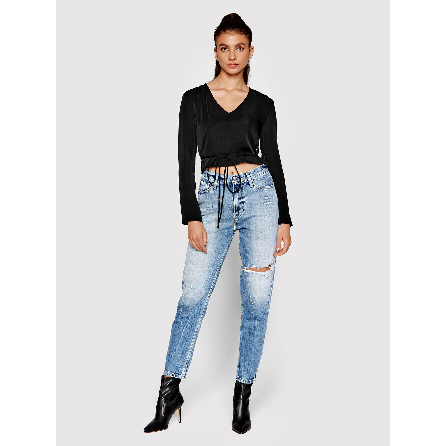 Calvin Klein Jeans Блуза J20J219598 Черен Regular Fit - Pepit.bg